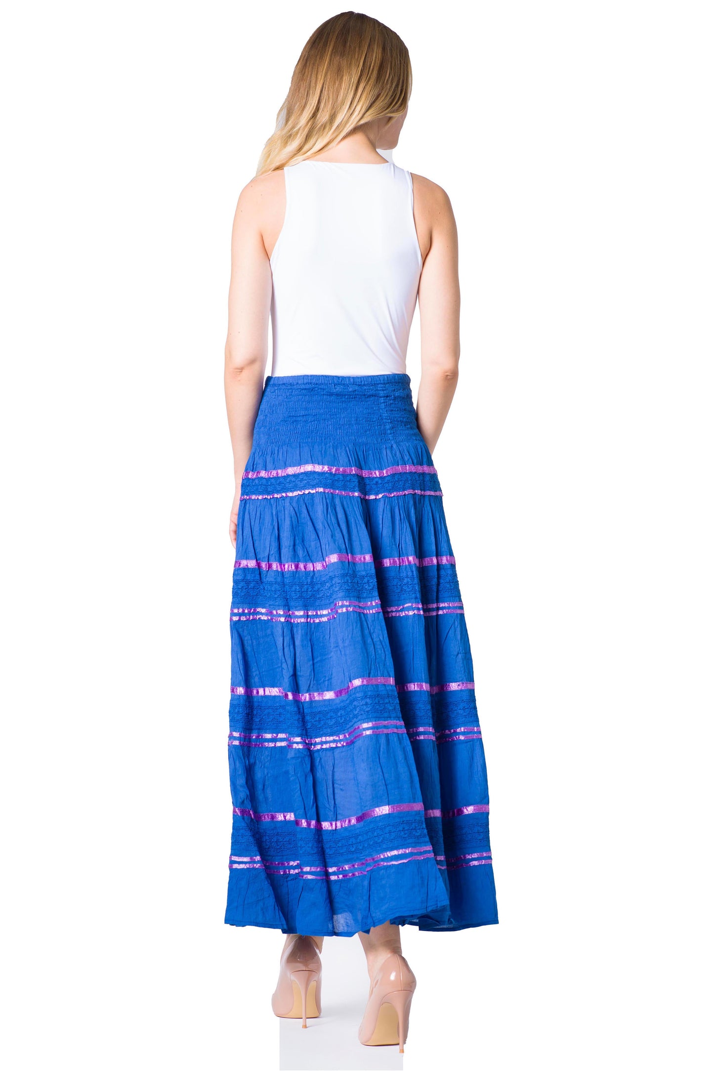 Sakkas Lace and Ribbon Peasant Boho Skirt - Concordia Style Boutique