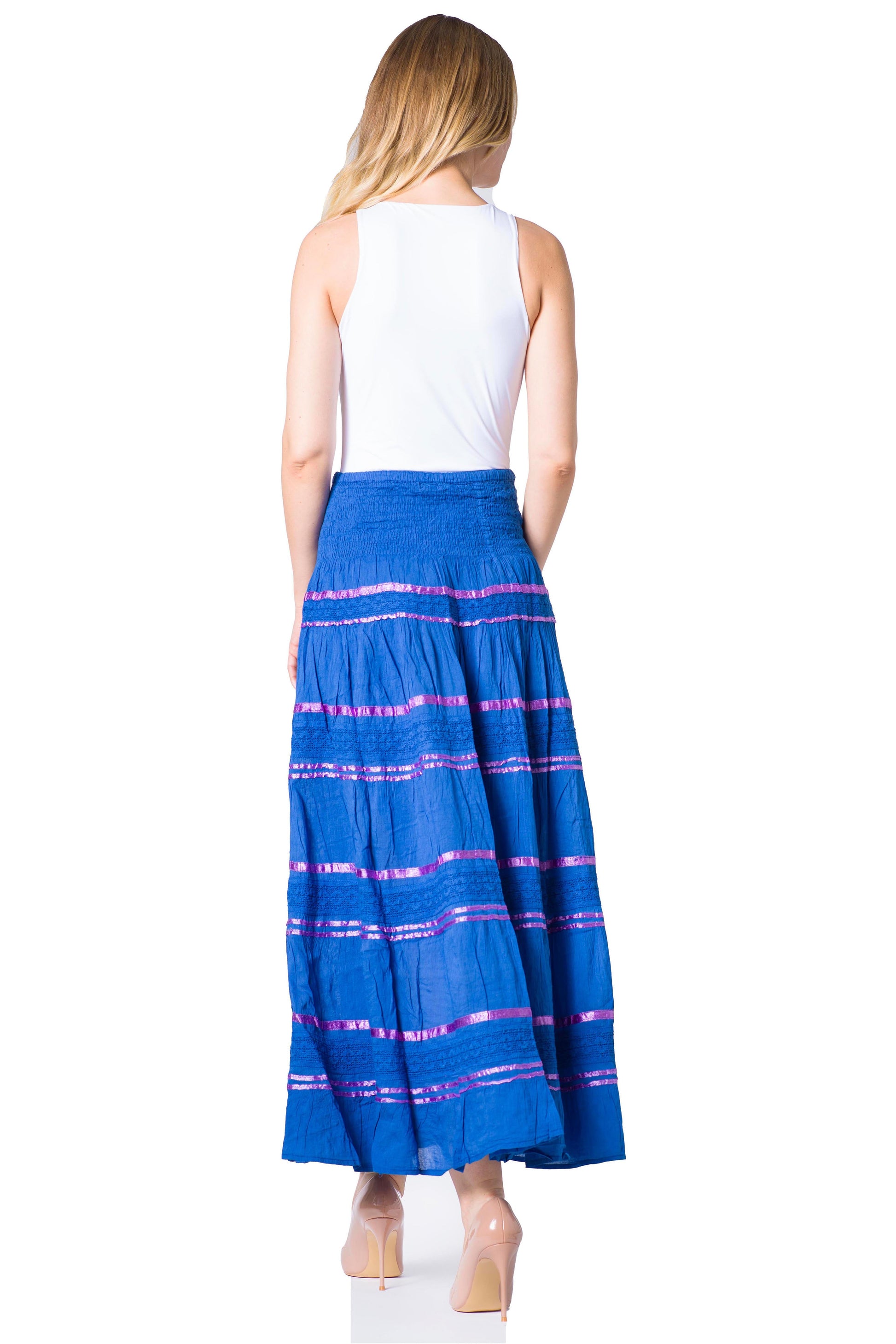 Sakkas Lace and Ribbon Peasant Boho Skirt - Concordia Style Boutique