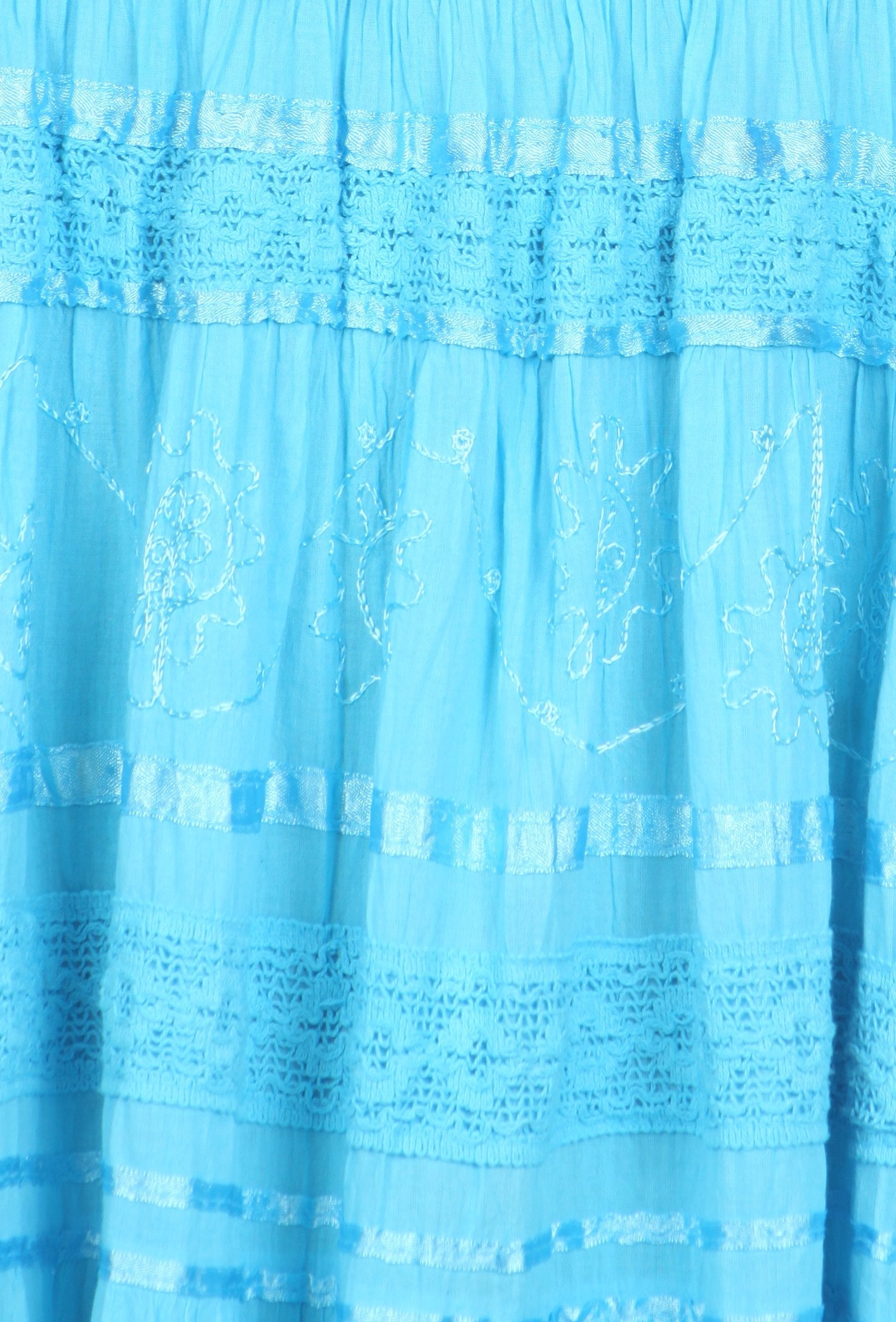 Sakkas Lace and Ribbon Peasant Boho Skirt - Concordia Style Boutique