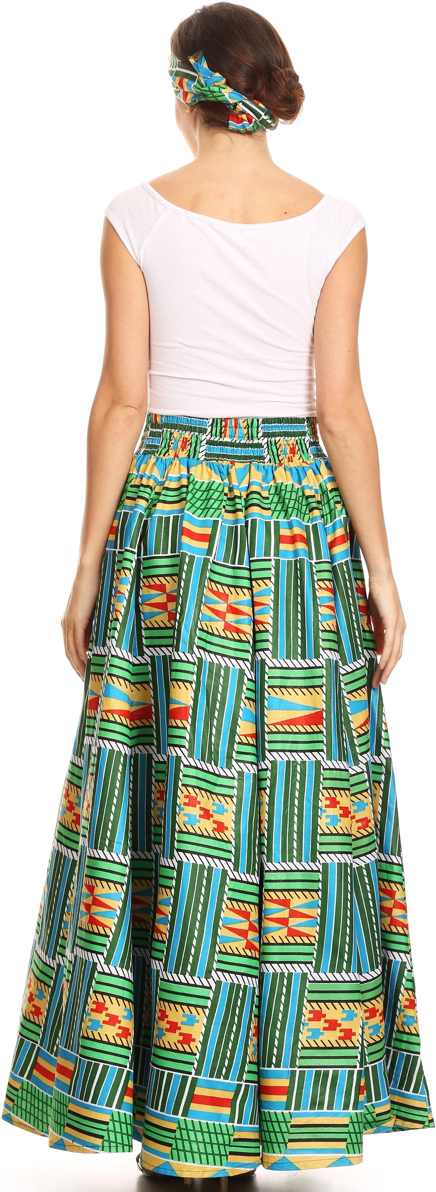 Sakkas Asma Convertible Traditional Wax Print Adjustable Strap Maxi Skirt | Dress - Concordia Style Boutique