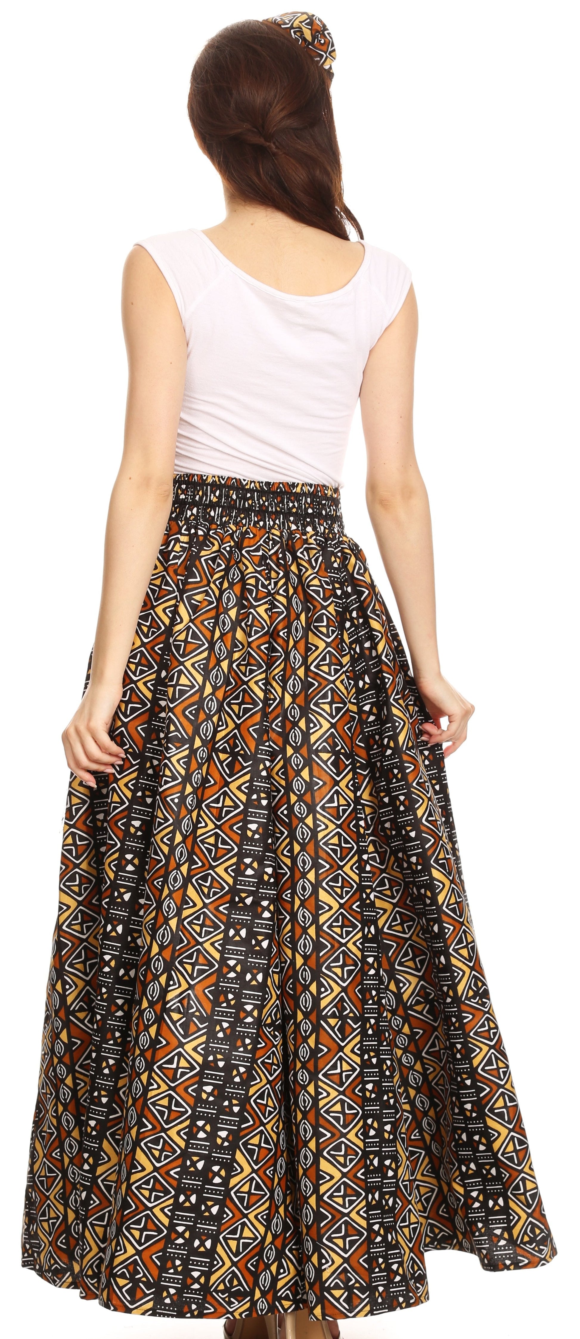 Sakkas Asma Convertible Traditional Wax Print Adjustable Strap Maxi Skirt | Dress - Concordia Style Boutique