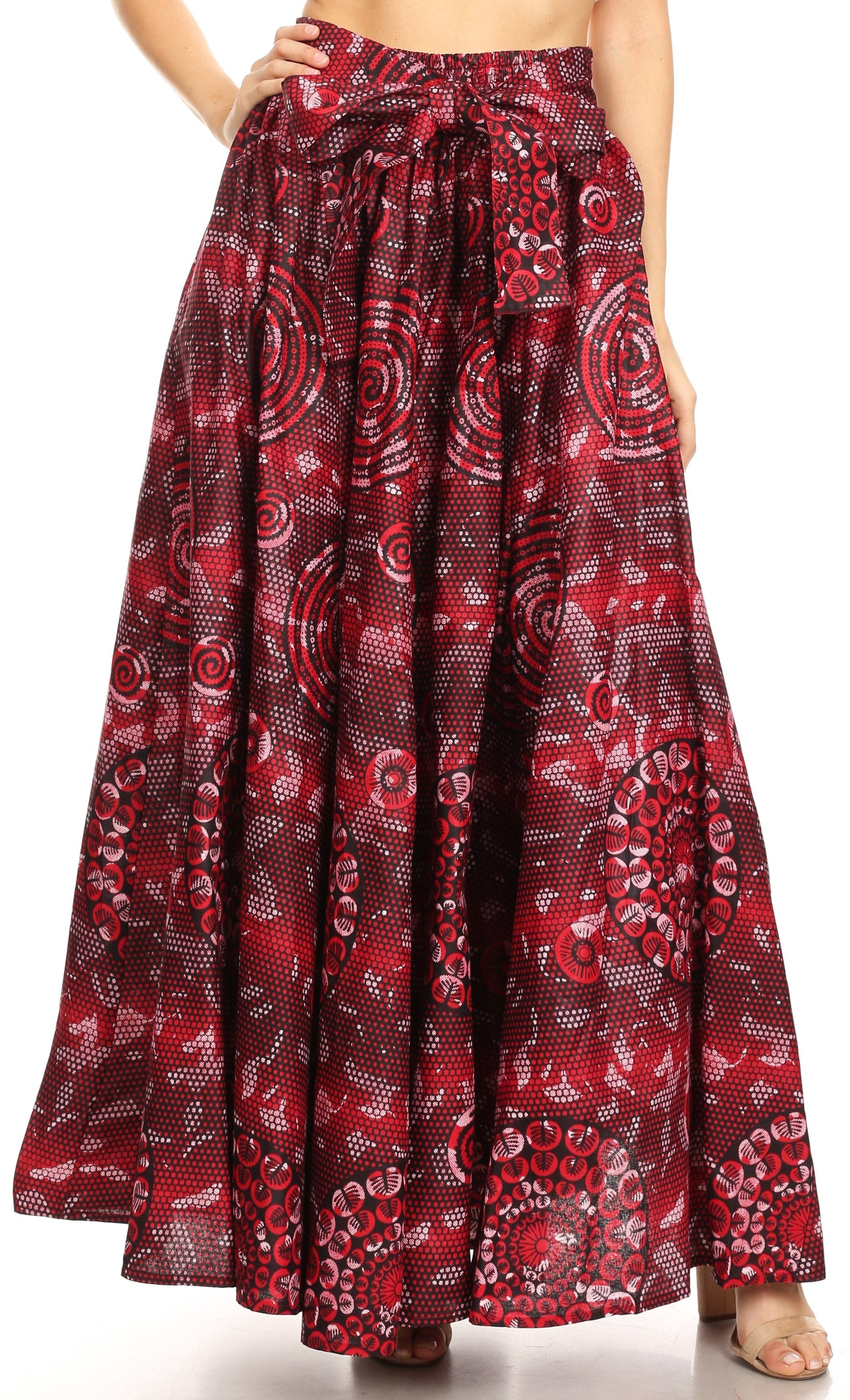 Sakkas Asma Convertible Traditional Wax Print Adjustable Strap Maxi Skirt | Dress - Concordia Style Boutique