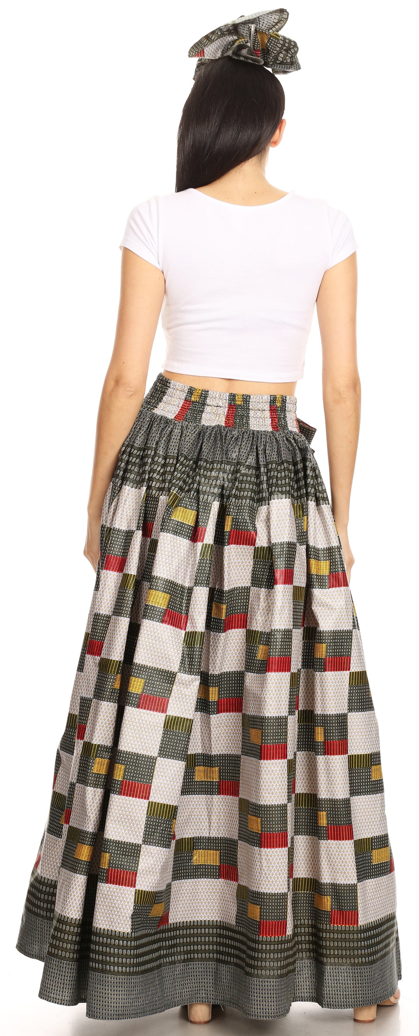 Sakkas Asma Convertible Traditional Wax Print Adjustable Strap Maxi Skirt | Dress - Concordia Style Boutique