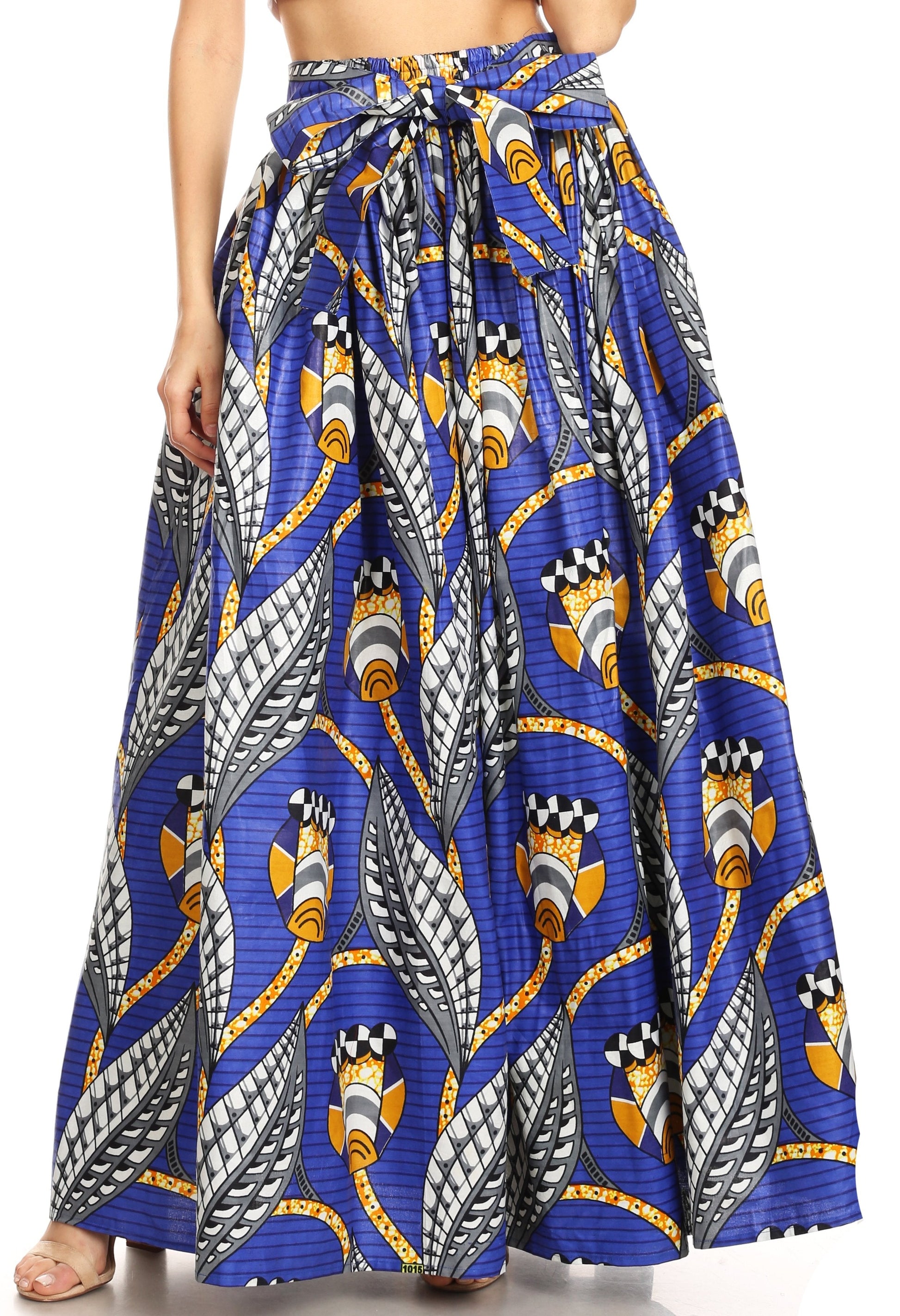 Sakkas Asma Convertible Traditional Wax Print Adjustable Strap Maxi Skirt | Dress - Concordia Style Boutique