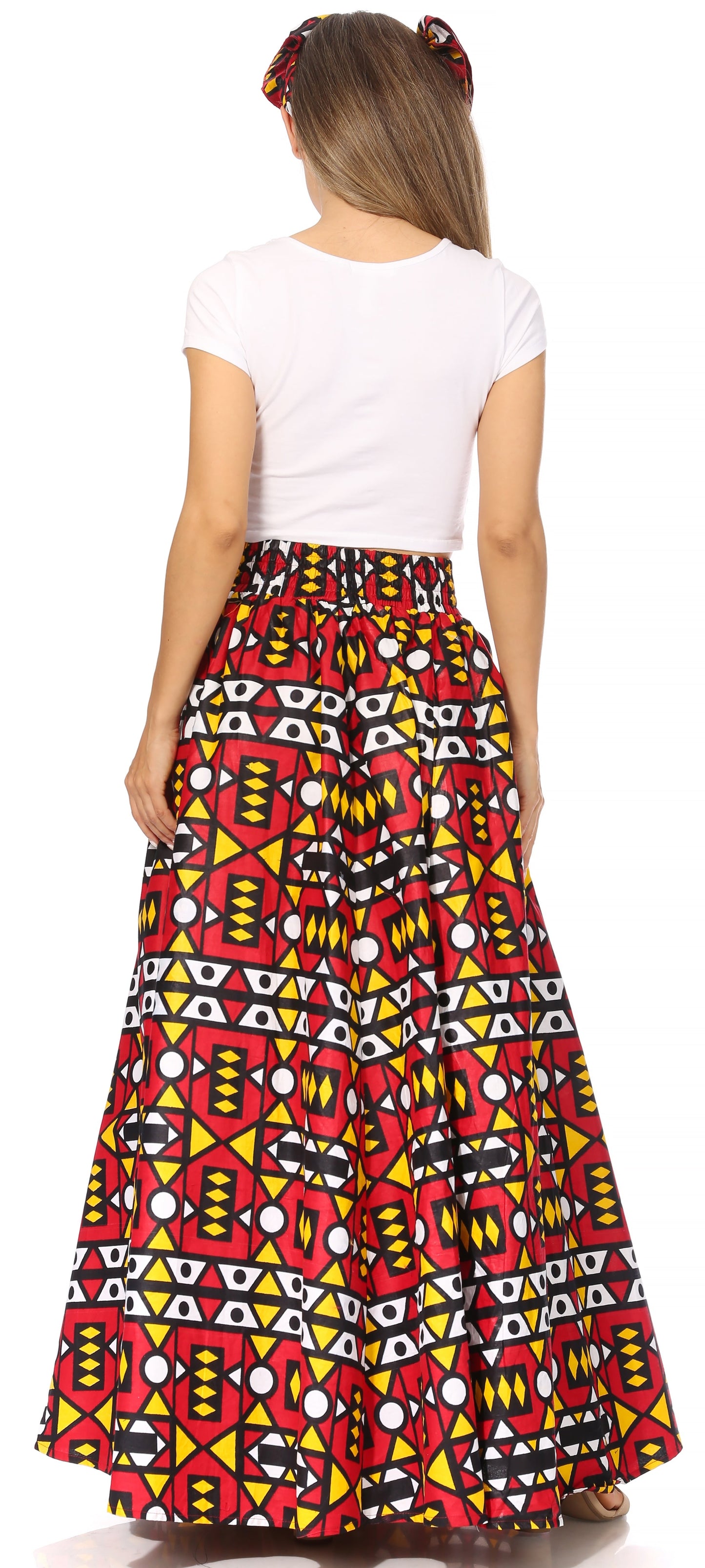 Sakkas Asma's Second Convertible Traditional Wax Print Maxi Skirt with Adjustable Straps - Concordia Style Boutique
