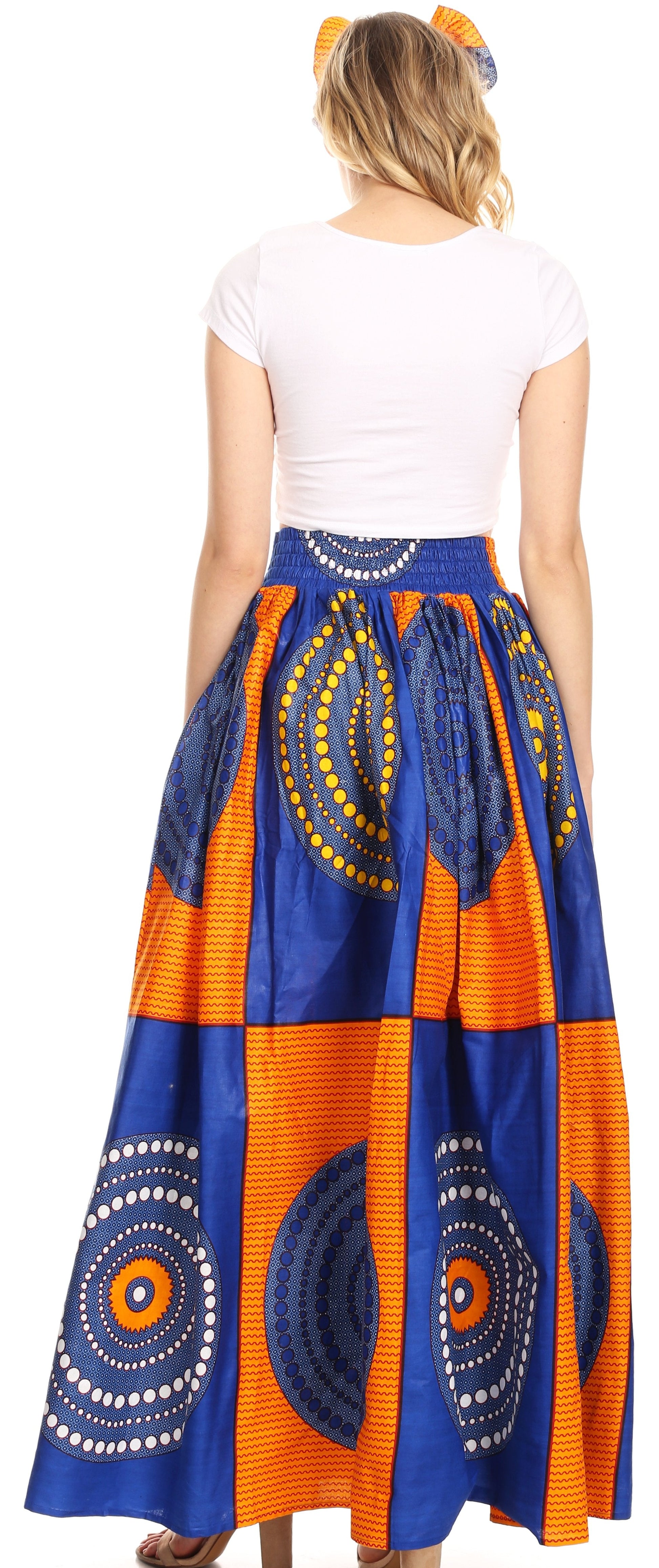 Sakkas Asma Convertible Traditional Wax Print Adjustable Strap Maxi Skirt | Dress - Concordia Style Boutique