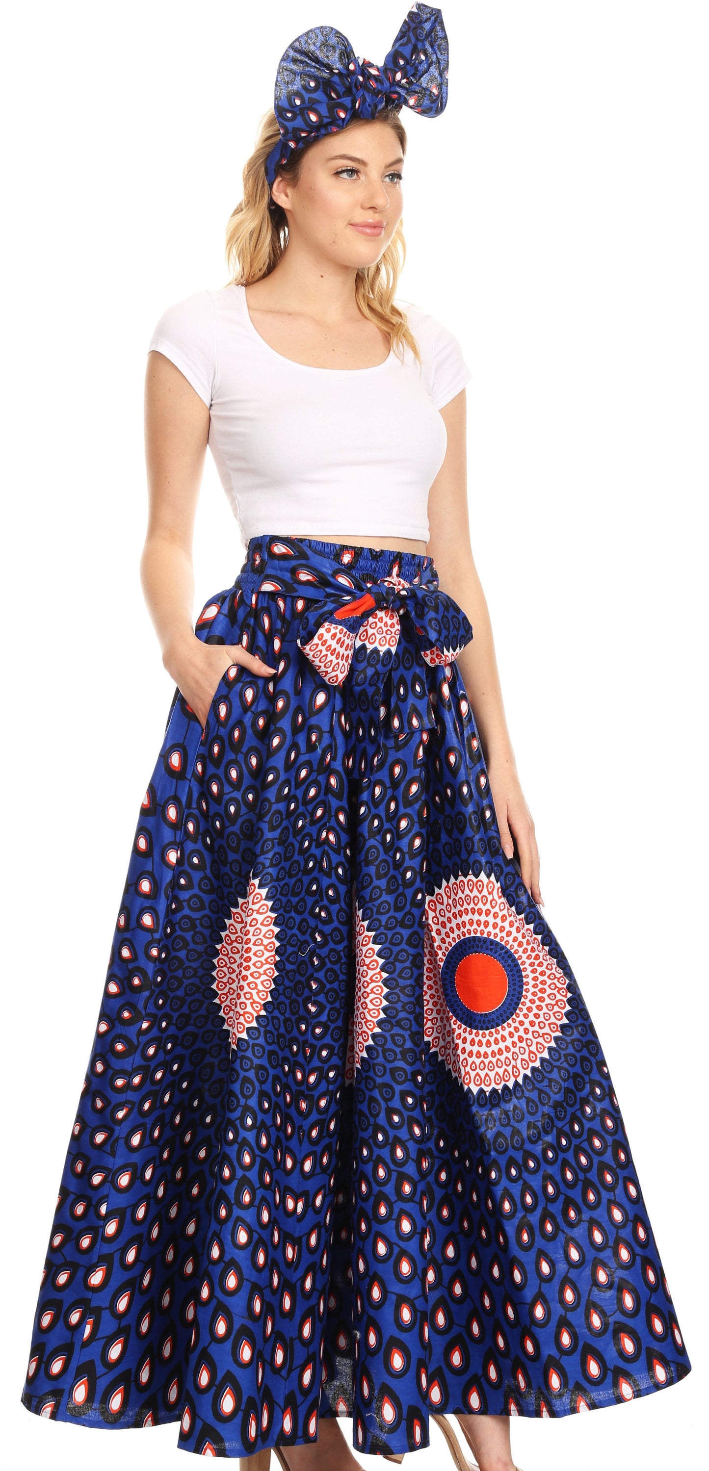 Sakkas Asma Convertible Traditional Wax Print Adjustable Strap Maxi Skirt | Dress - Concordia Style Boutique