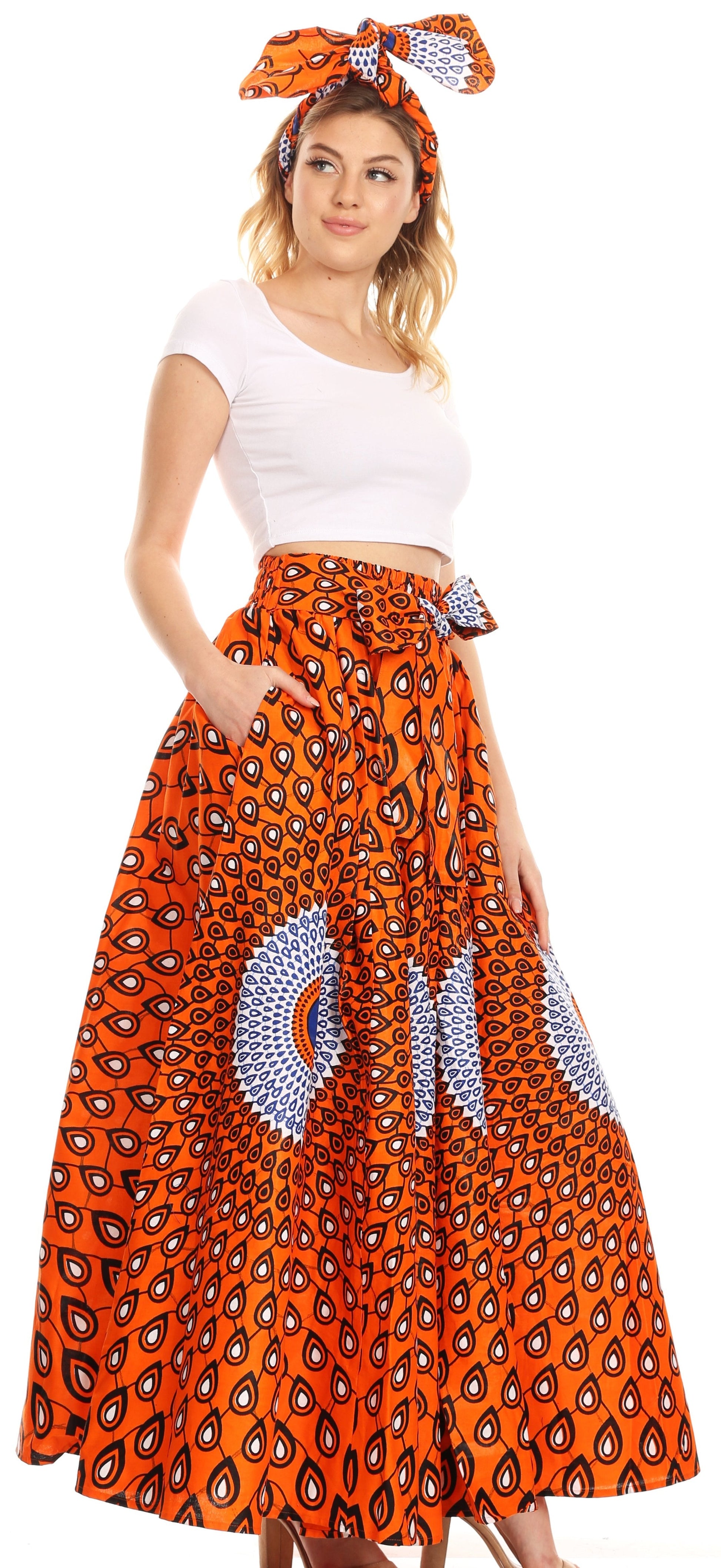 Sakkas Asma Convertible Traditional Wax Print Adjustable Strap Maxi Skirt | Dress - Concordia Style Boutique