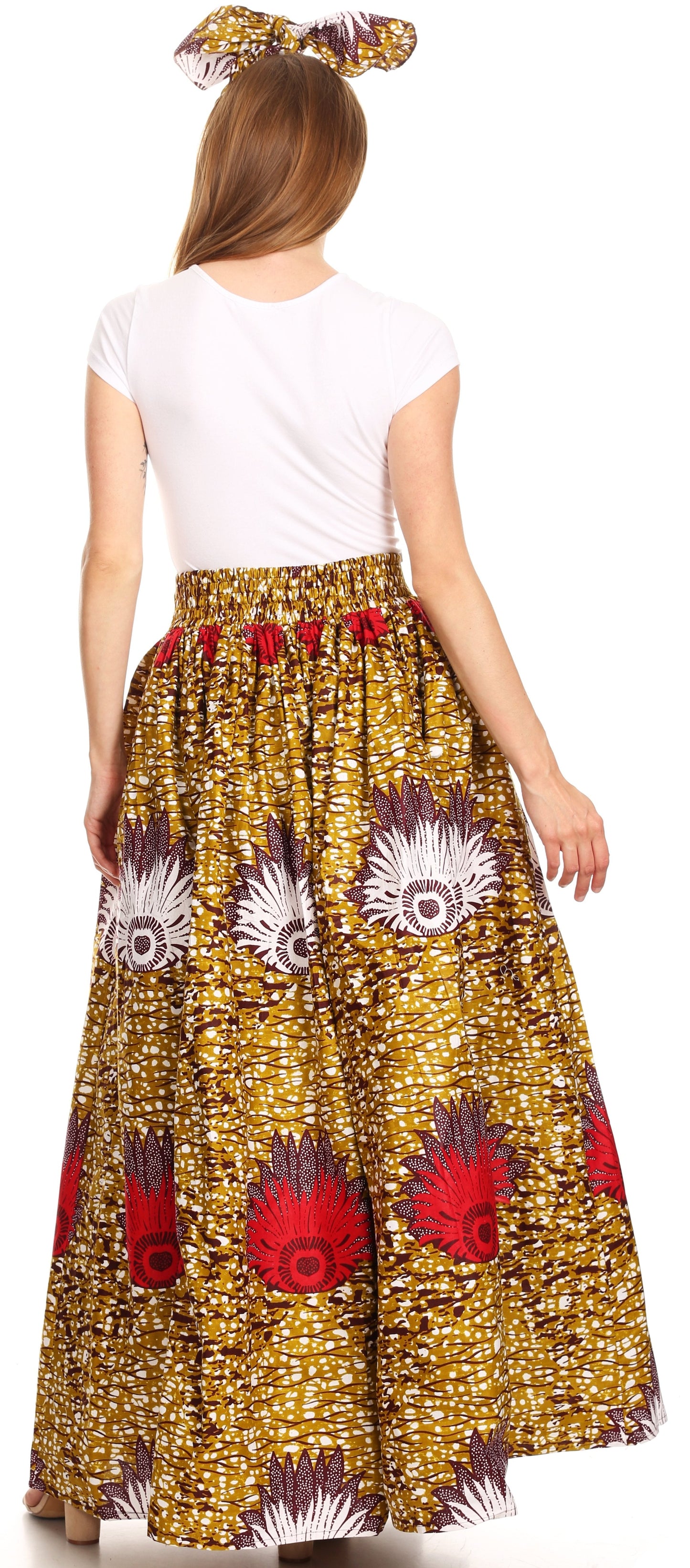 Sakkas Asma Convertible Traditional Wax Print Adjustable Strap Maxi Skirt | Dress - Concordia Style Boutique