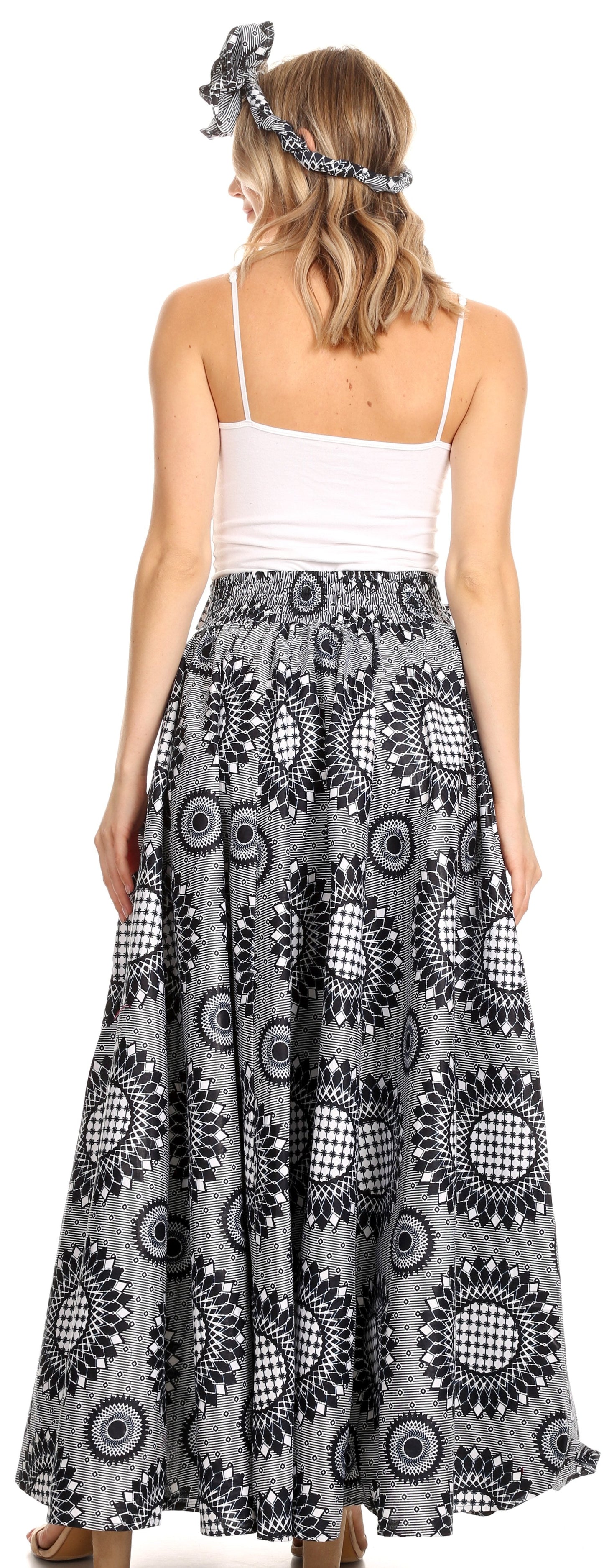 Sakkas Asma Convertible Traditional Wax Print Adjustable Strap Maxi Skirt | Dress - Concordia Style Boutique