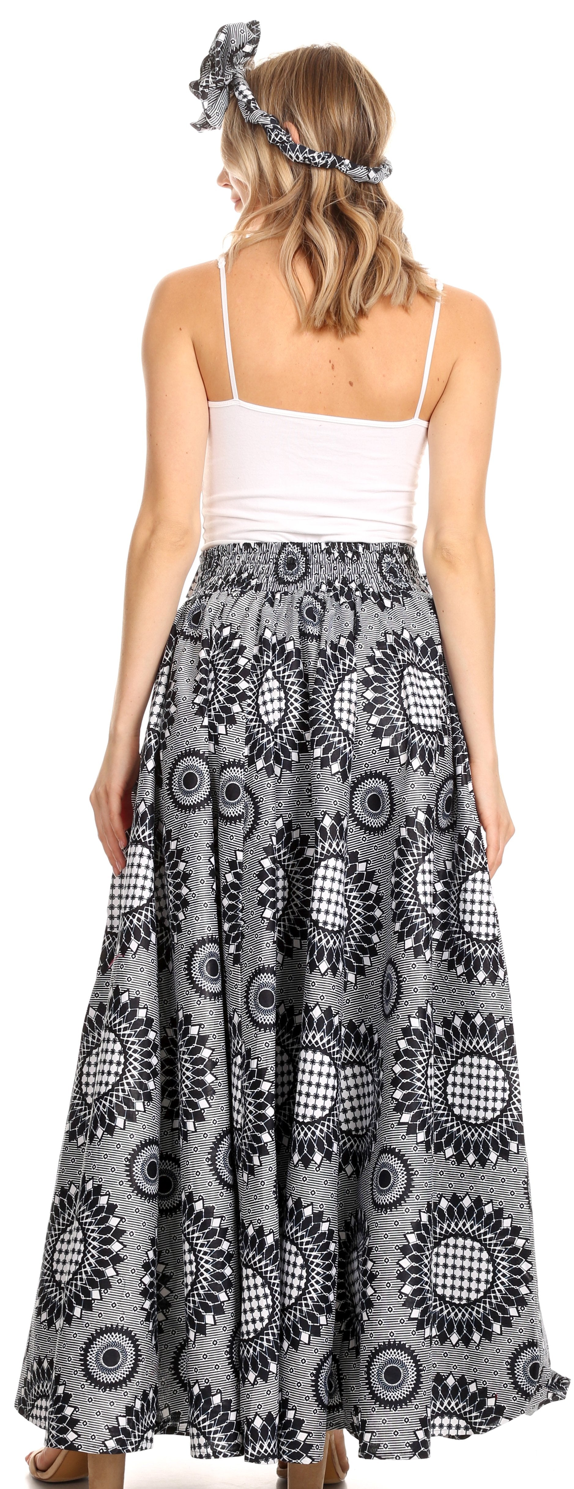Sakkas Asma Convertible Traditional Wax Print Adjustable Strap Maxi Skirt | Dress - Concordia Style Boutique
