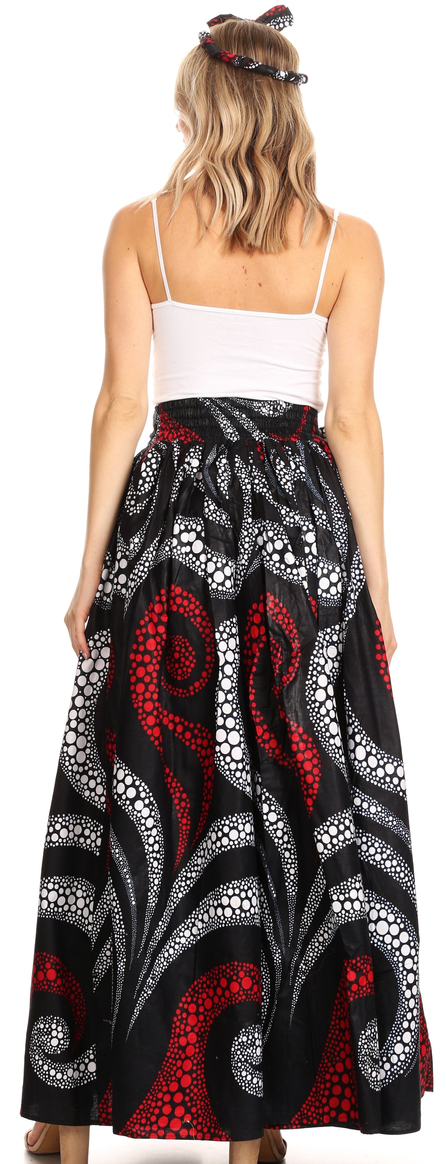 Sakkas Asma Convertible Traditional Wax Print Adjustable Strap Maxi Skirt | Dress - Concordia Style Boutique
