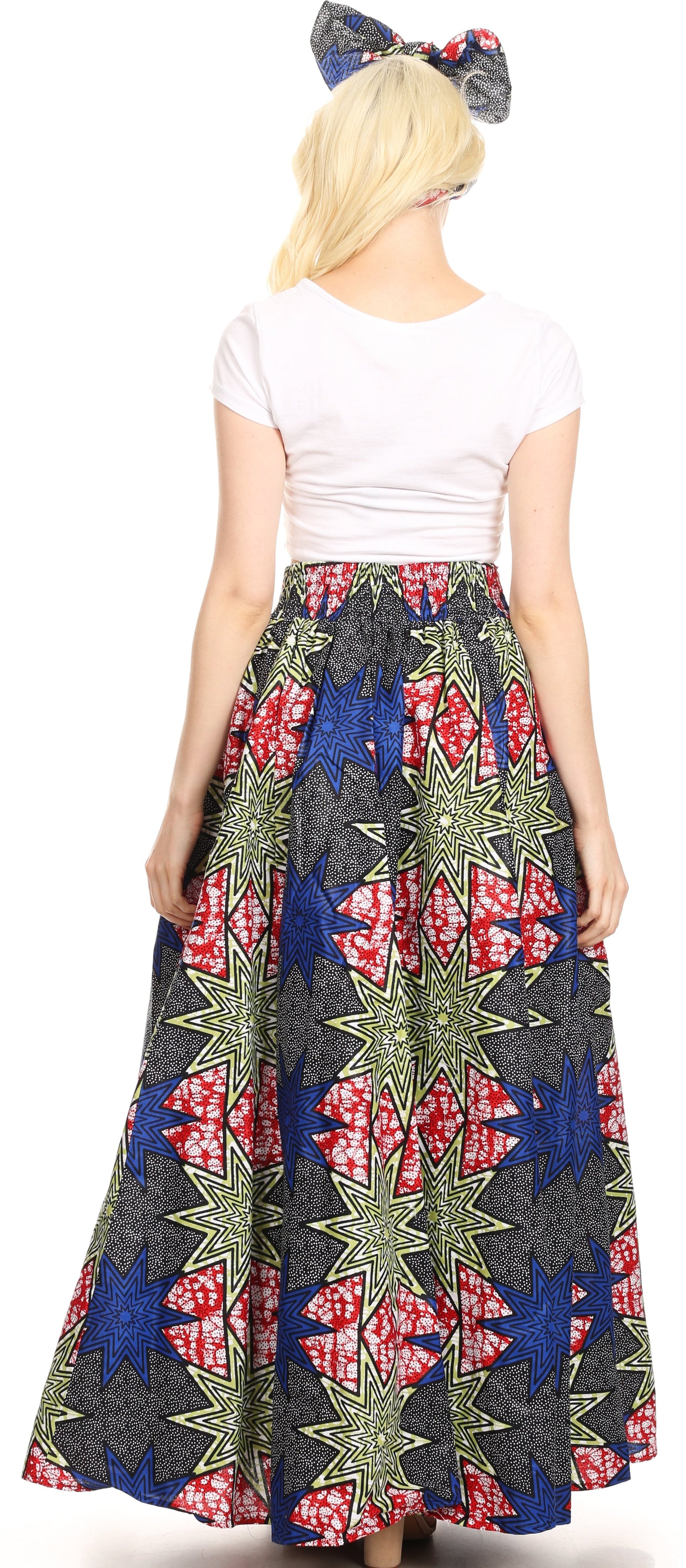 Sakkas Asma Convertible Traditional Wax Print Adjustable Strap Maxi Skirt | Dress - Concordia Style Boutique