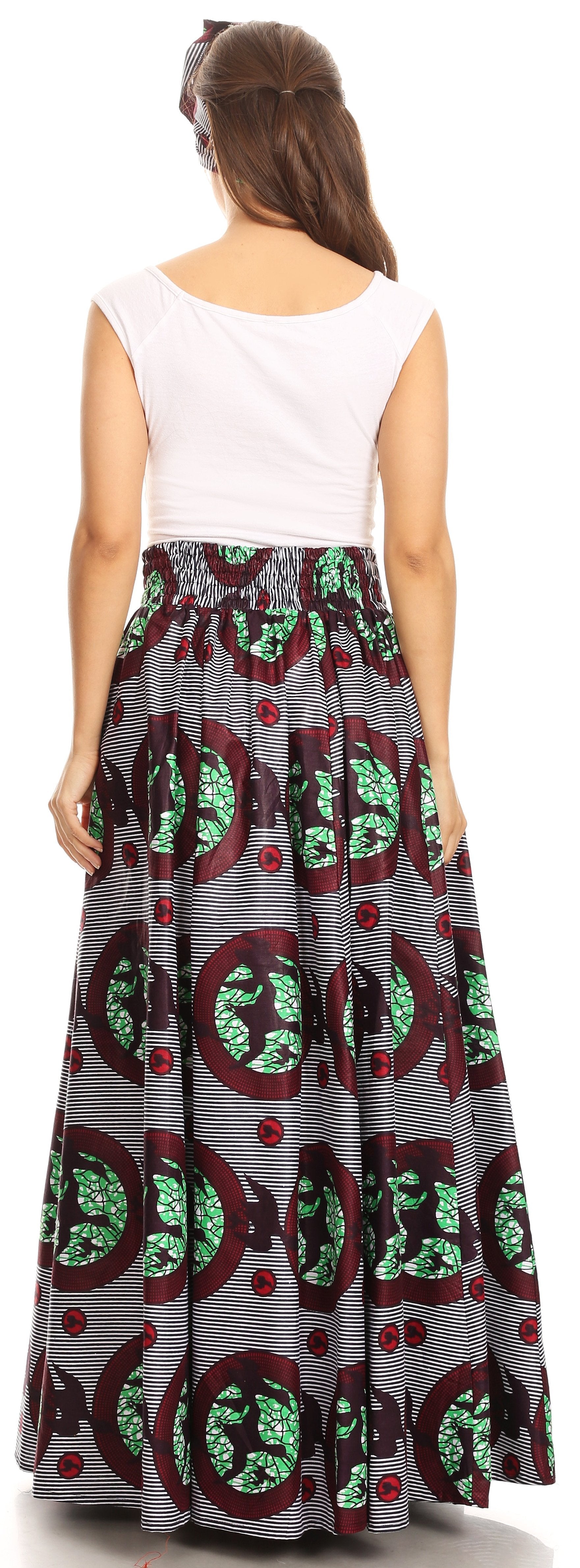 Sakkas Asma Convertible Traditional Wax Print Adjustable Strap Maxi Skirt | Dress - Concordia Style Boutique