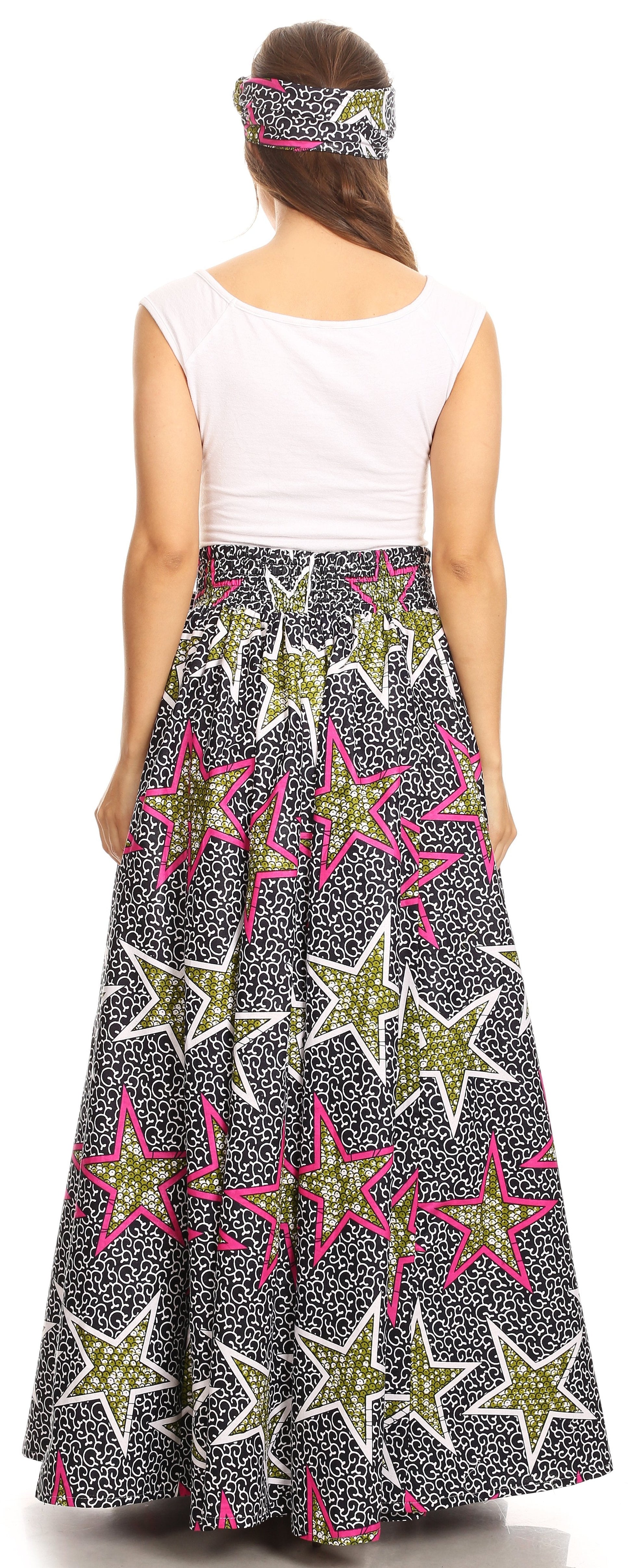 Sakkas Asma Convertible Traditional Wax Print Adjustable Strap Maxi Skirt | Dress - Concordia Style Boutique