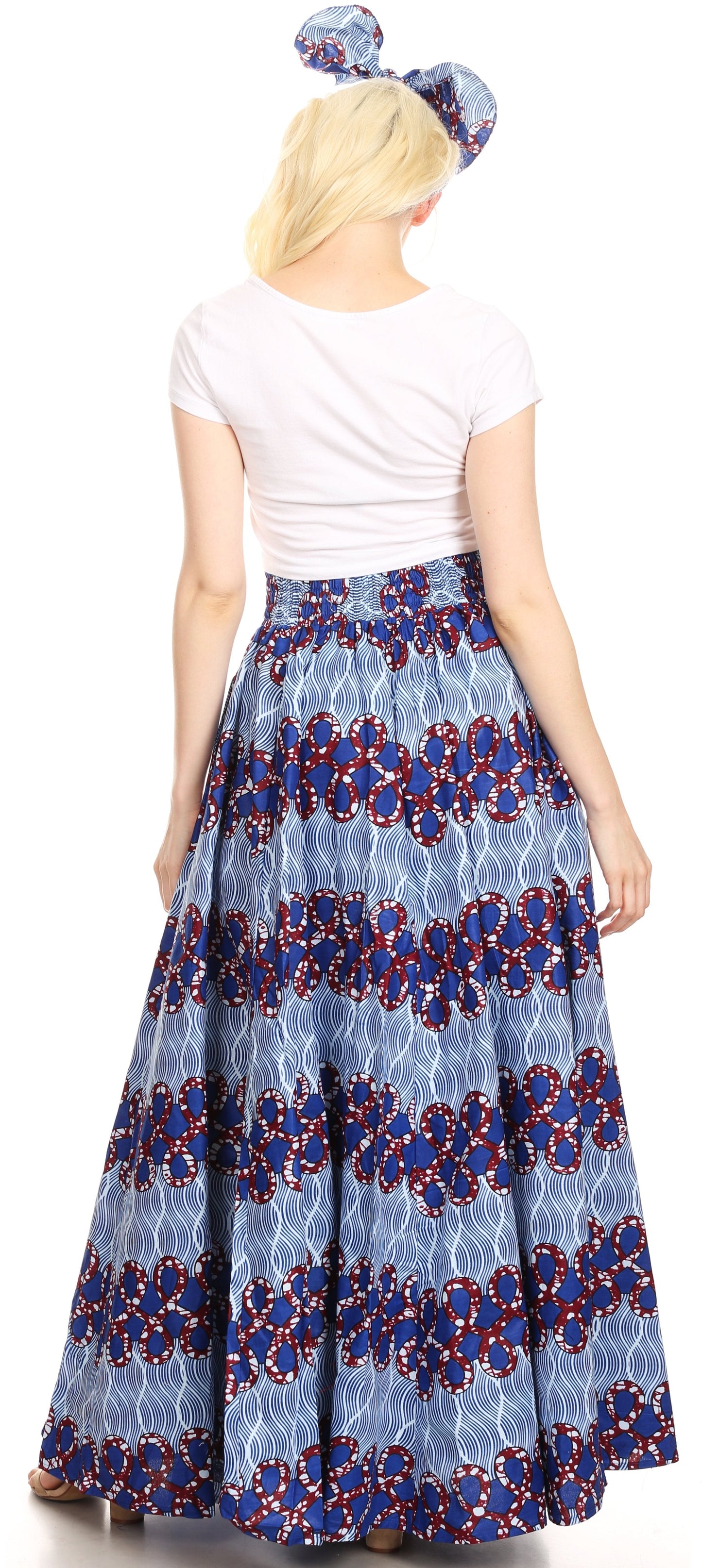 Sakkas Asma Convertible Traditional Wax Print Adjustable Strap Maxi Skirt | Dress - Concordia Style Boutique