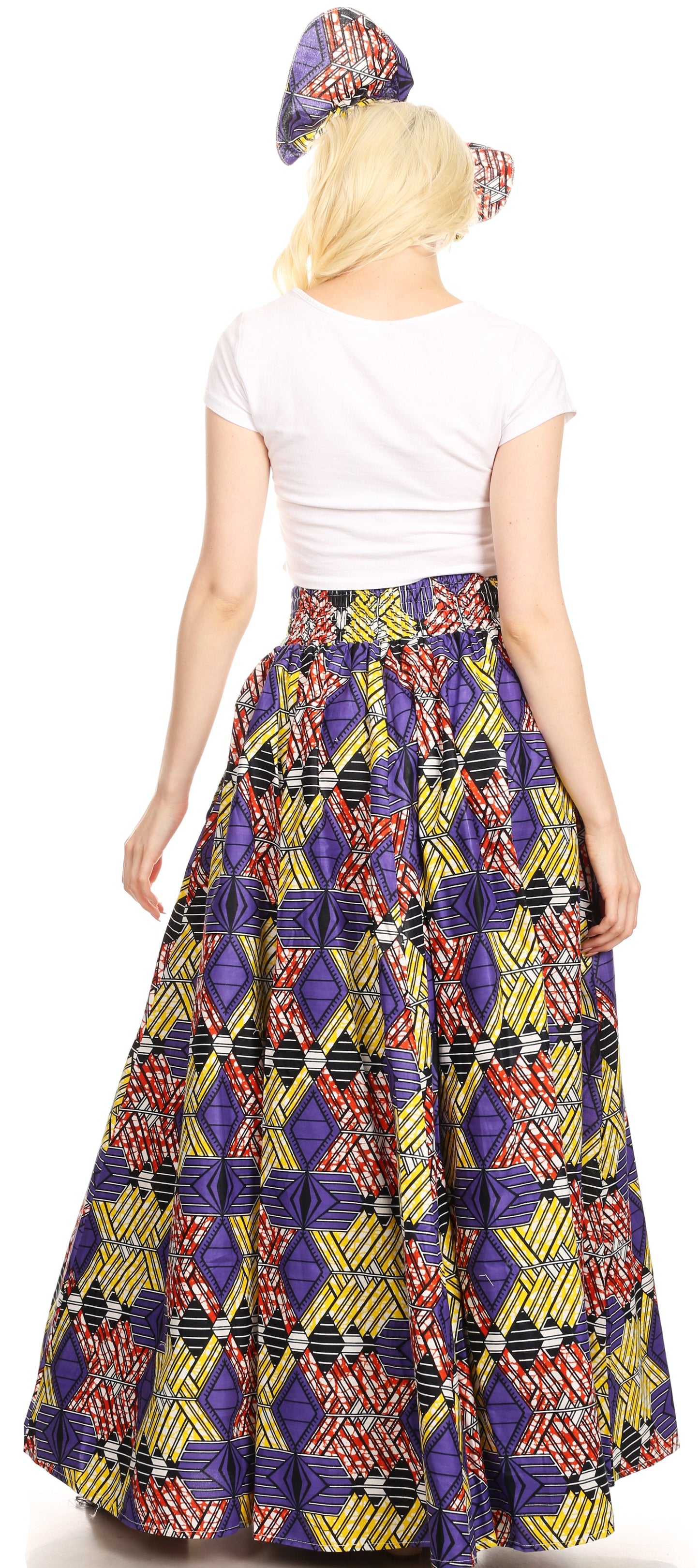 Sakkas Asma Convertible Traditional Wax Print Adjustable Strap Maxi Skirt | Dress - Concordia Style Boutique