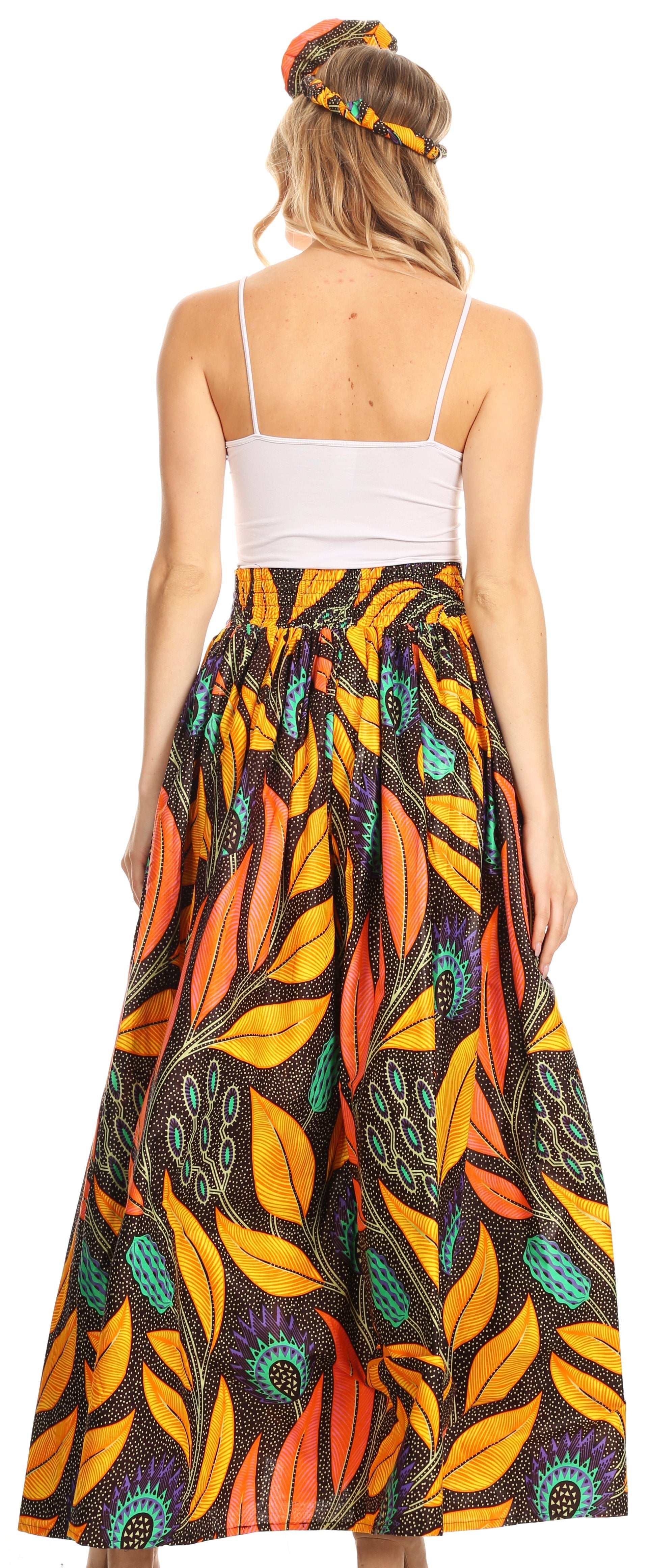 Sakkas Asma Convertible Traditional Wax Print Adjustable Strap Maxi Skirt | Dress - Concordia Style Boutique