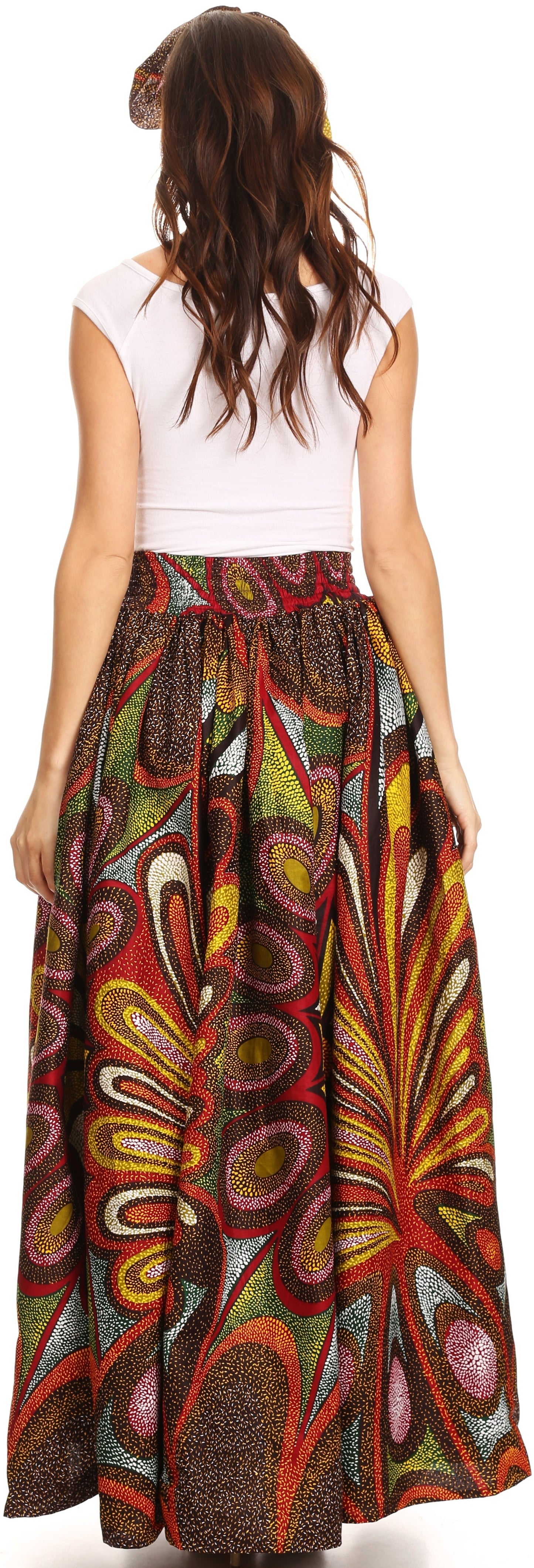 Sakkas Asma Convertible Traditional Wax Print Adjustable Strap Maxi Skirt | Dress - Concordia Style Boutique