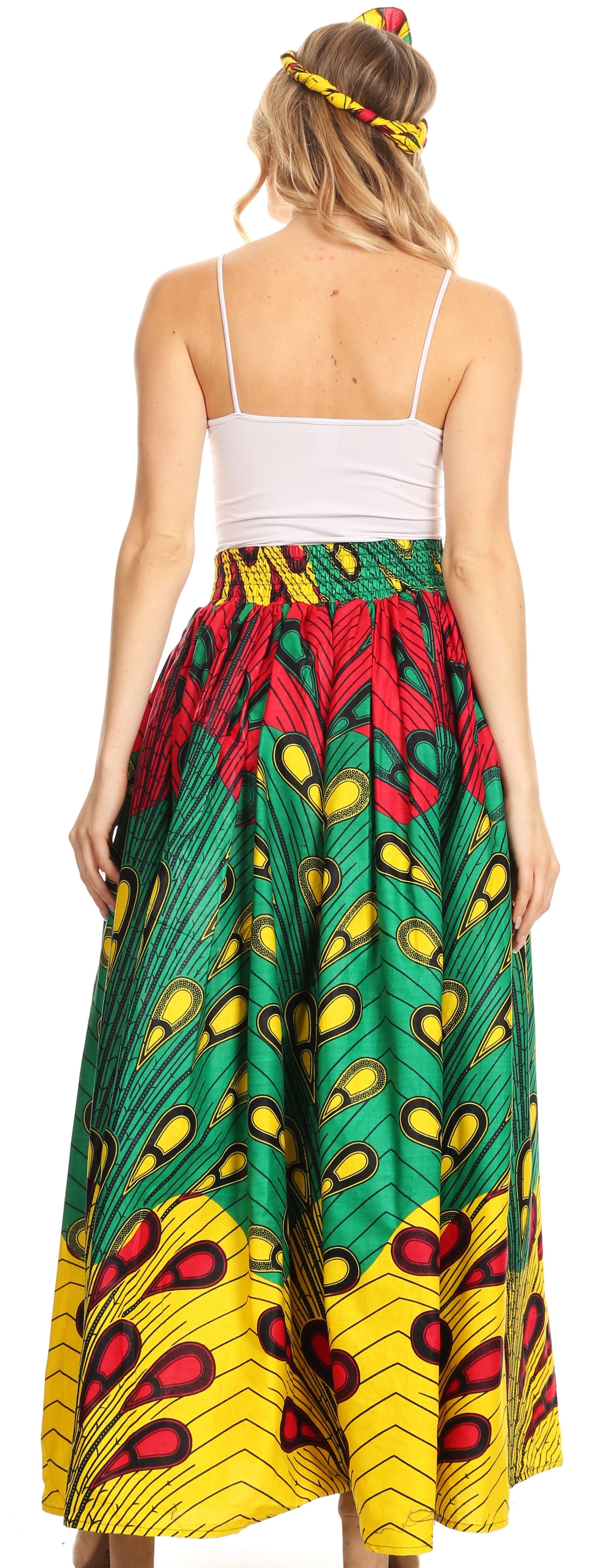 Sakkas Asma Convertible Traditional Wax Print Adjustable Strap Maxi Skirt | Dress - Concordia Style Boutique