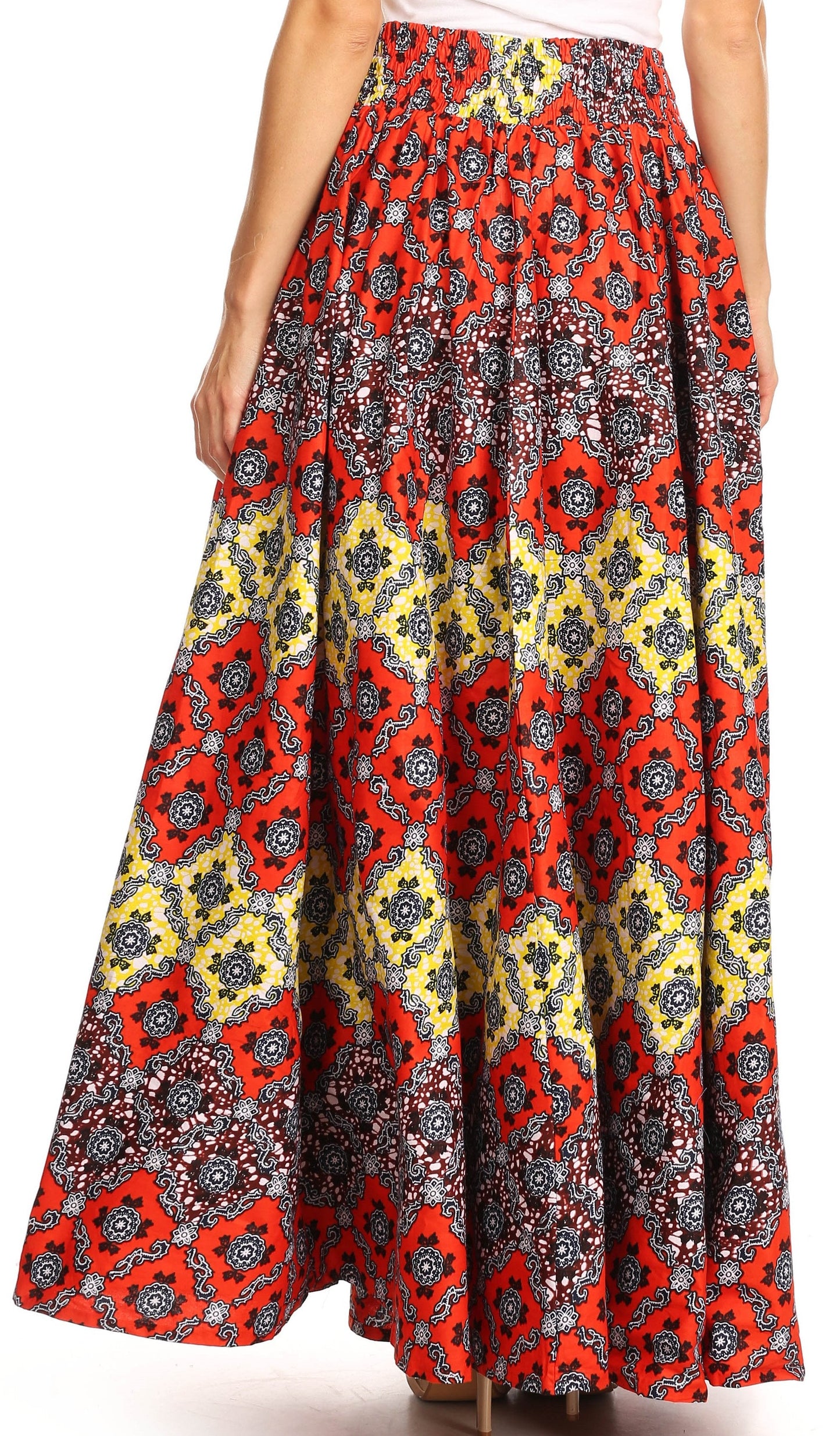 Sakkas Asma Convertible Traditional Wax Print Adjustable Strap Maxi Skirt | Dress - Concordia Style Boutique