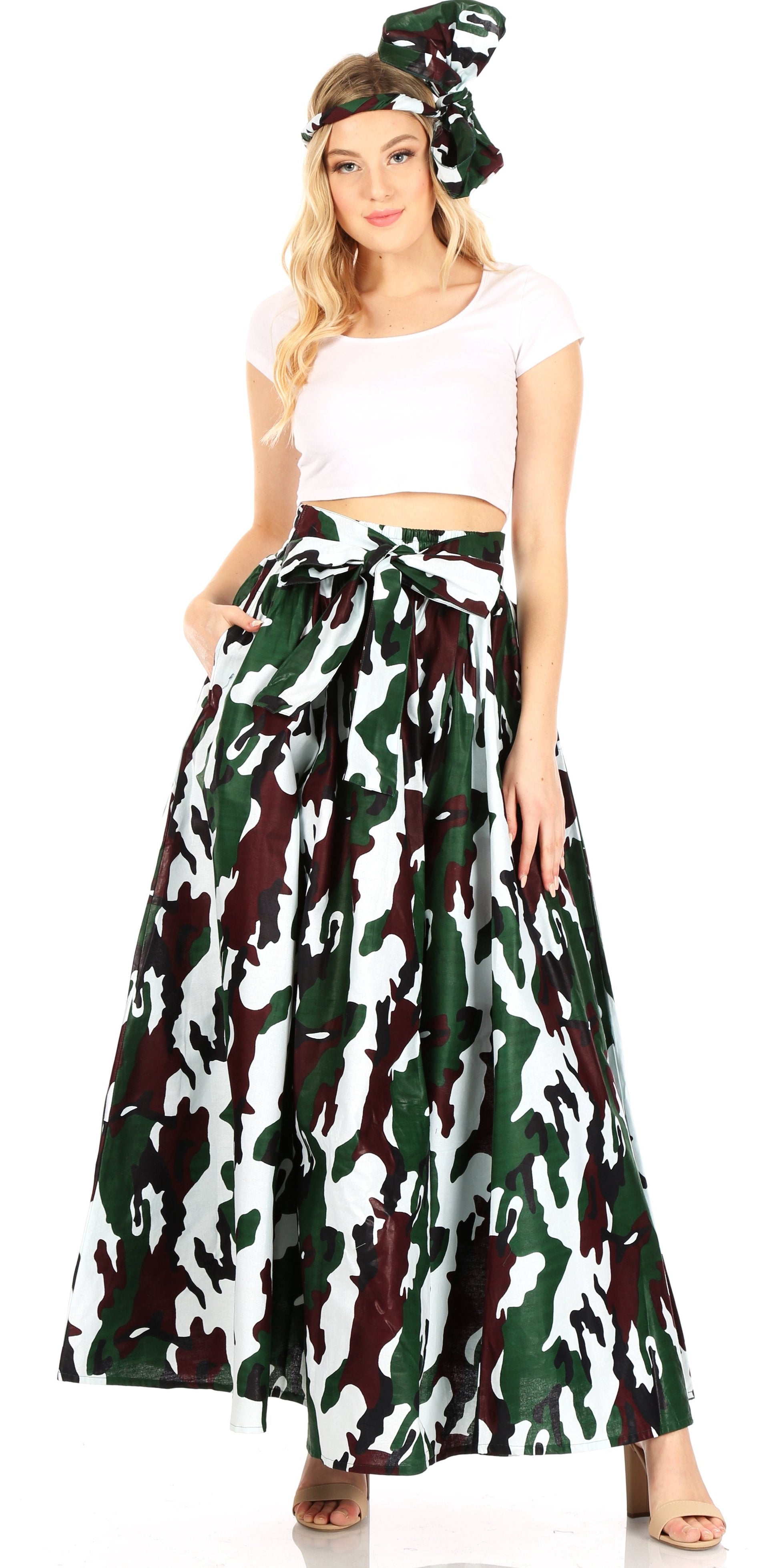 Sakkas Asma Convertible Traditional Wax Print Adjustable Strap Maxi Skirt | Dress - Concordia Style Boutique