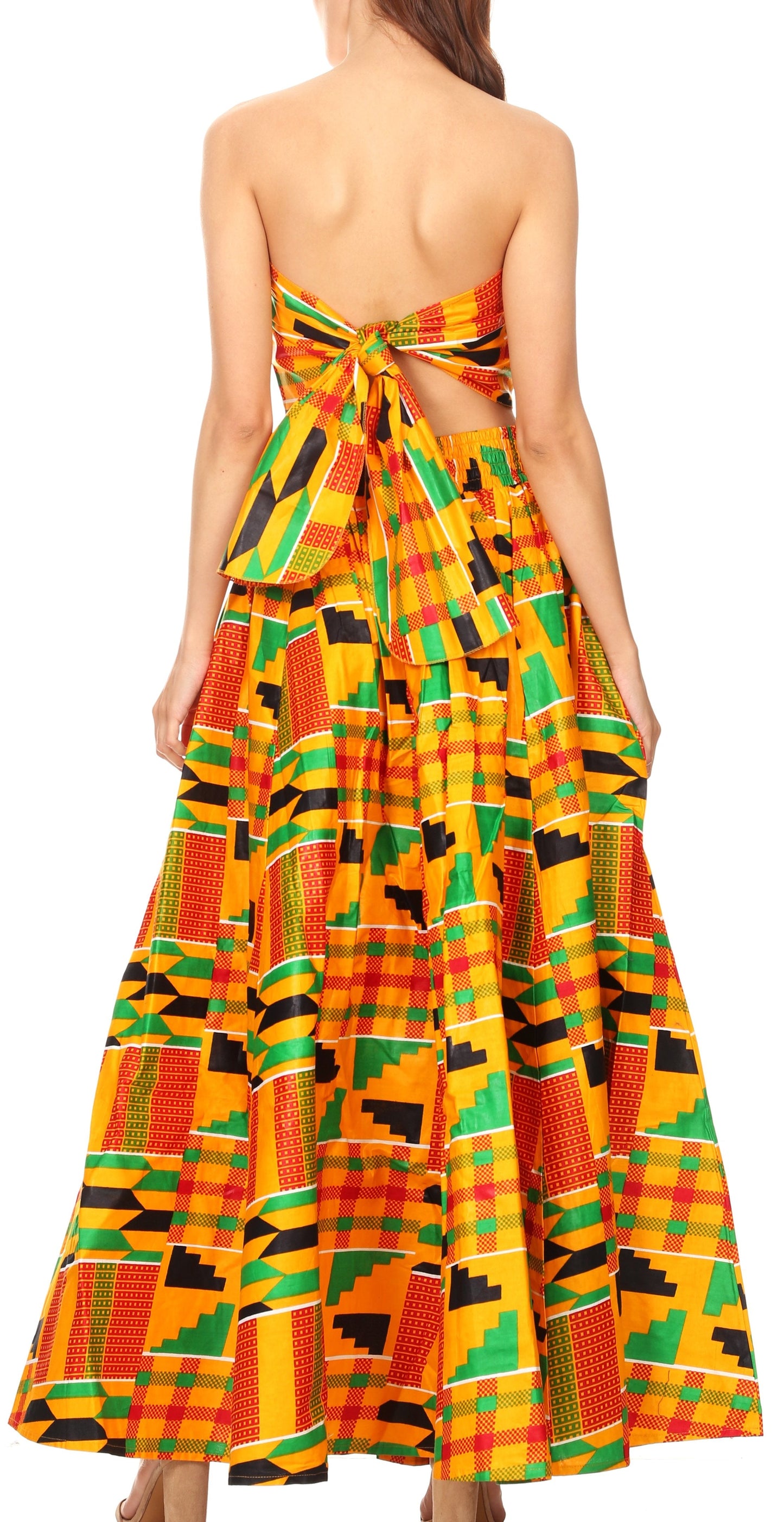 Sakkas Asma Convertible Traditional Wax Print Adjustable Strap Maxi Skirt | Dress - Concordia Style Boutique