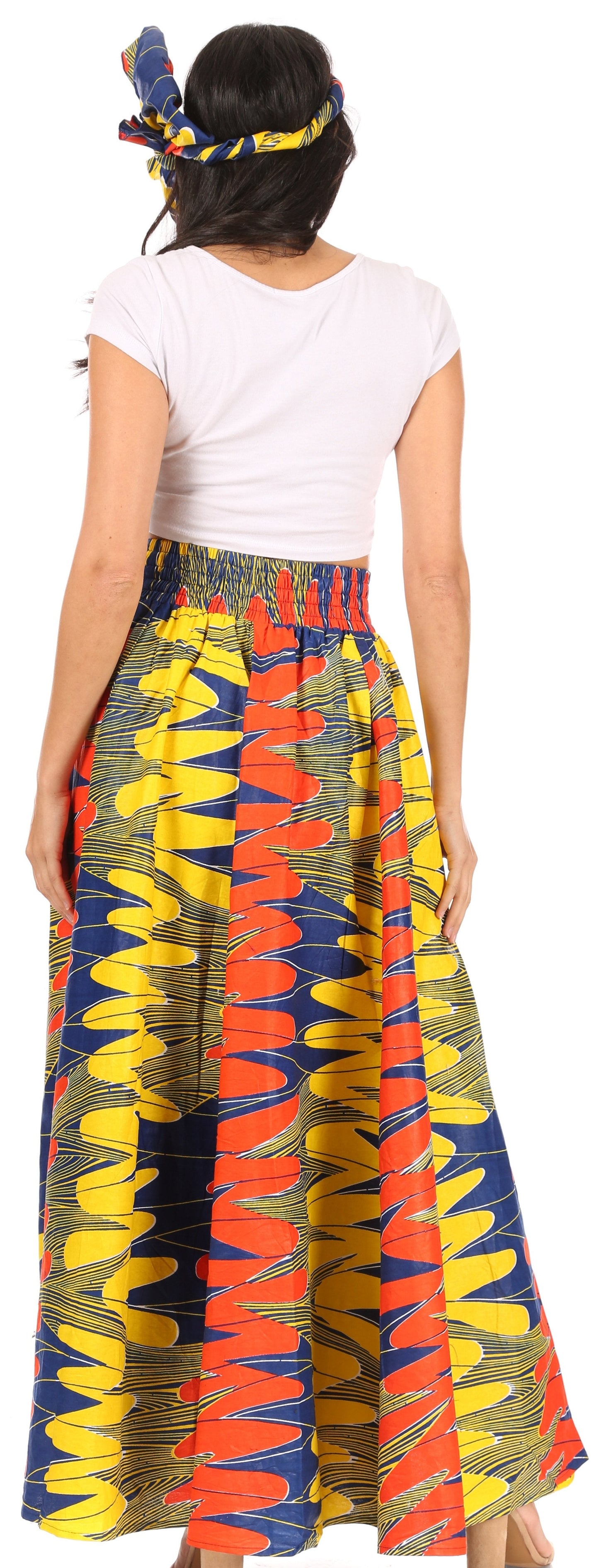 Sakkas Asma Convertible Traditional Wax Print Adjustable Strap Maxi Skirt | Dress - Concordia Style Boutique