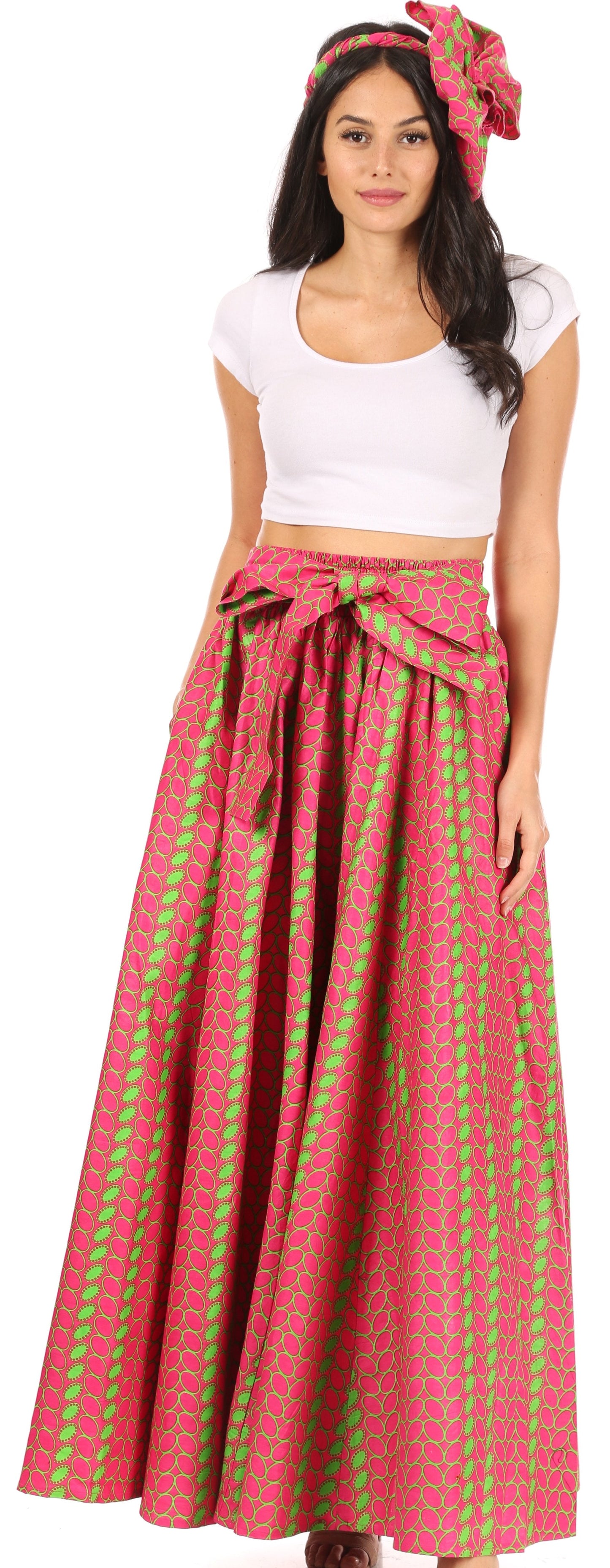 Sakkas Asma Convertible Traditional Wax Print Adjustable Strap Maxi Skirt | Dress - Concordia Style Boutique
