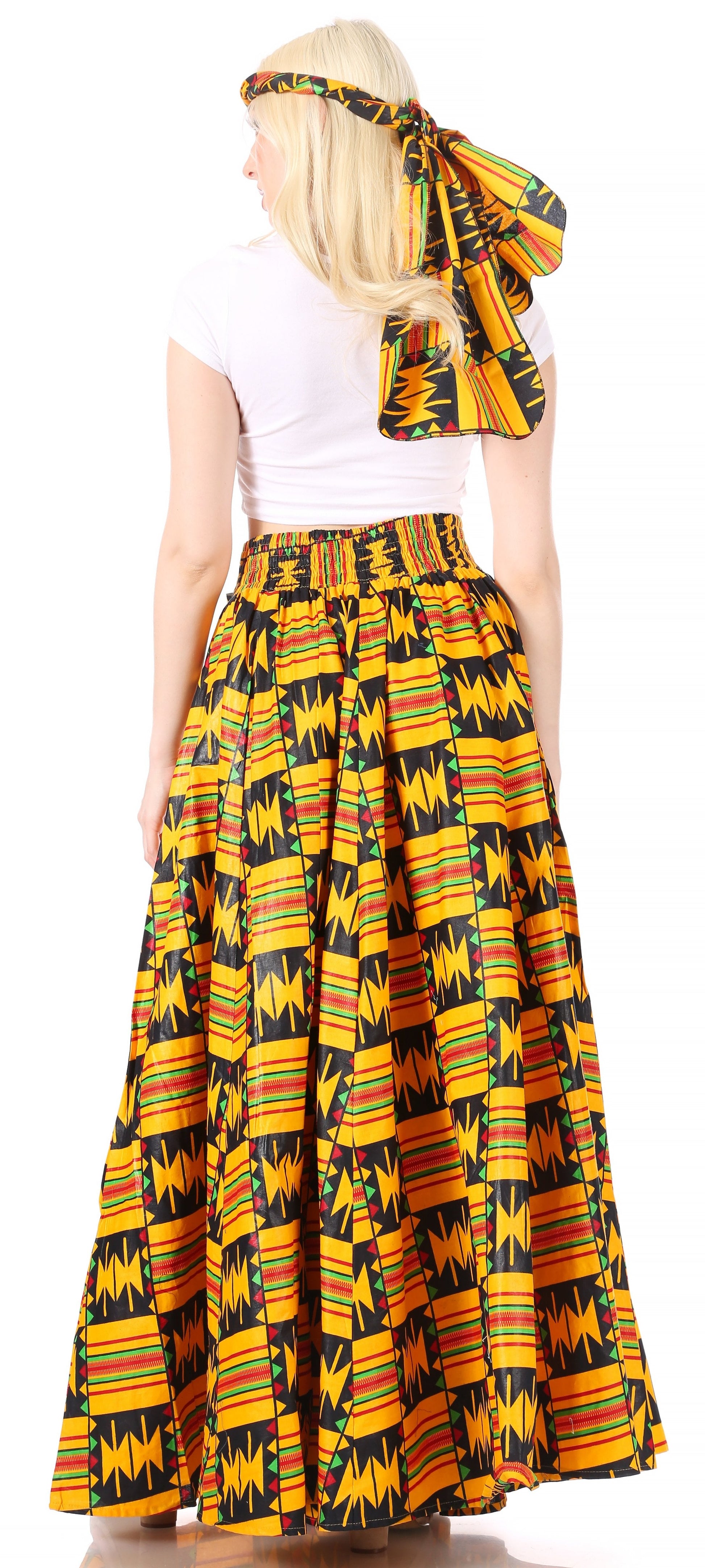 Sakkas Asma Convertible Traditional Wax Print Adjustable Strap Maxi Skirt | Dress - Concordia Style Boutique