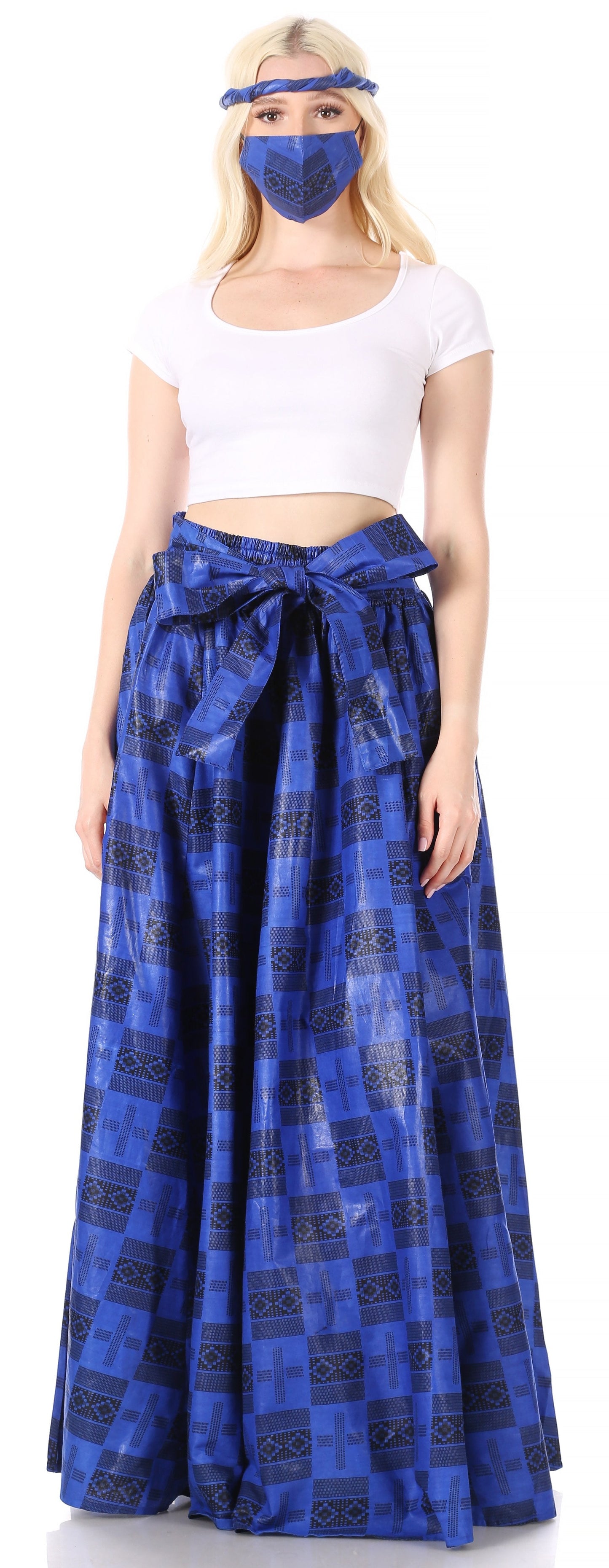 Sakkas Asma Convertible Traditional Wax Print Adjustable Strap Maxi Skirt | Dress - Concordia Style Boutique