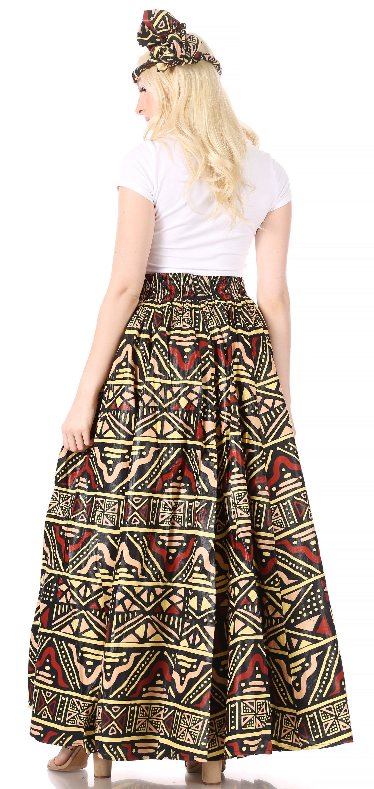 Sakkas Asma Convertible Traditional Wax Print Adjustable Strap Maxi Skirt | Dress - Concordia Style Boutique