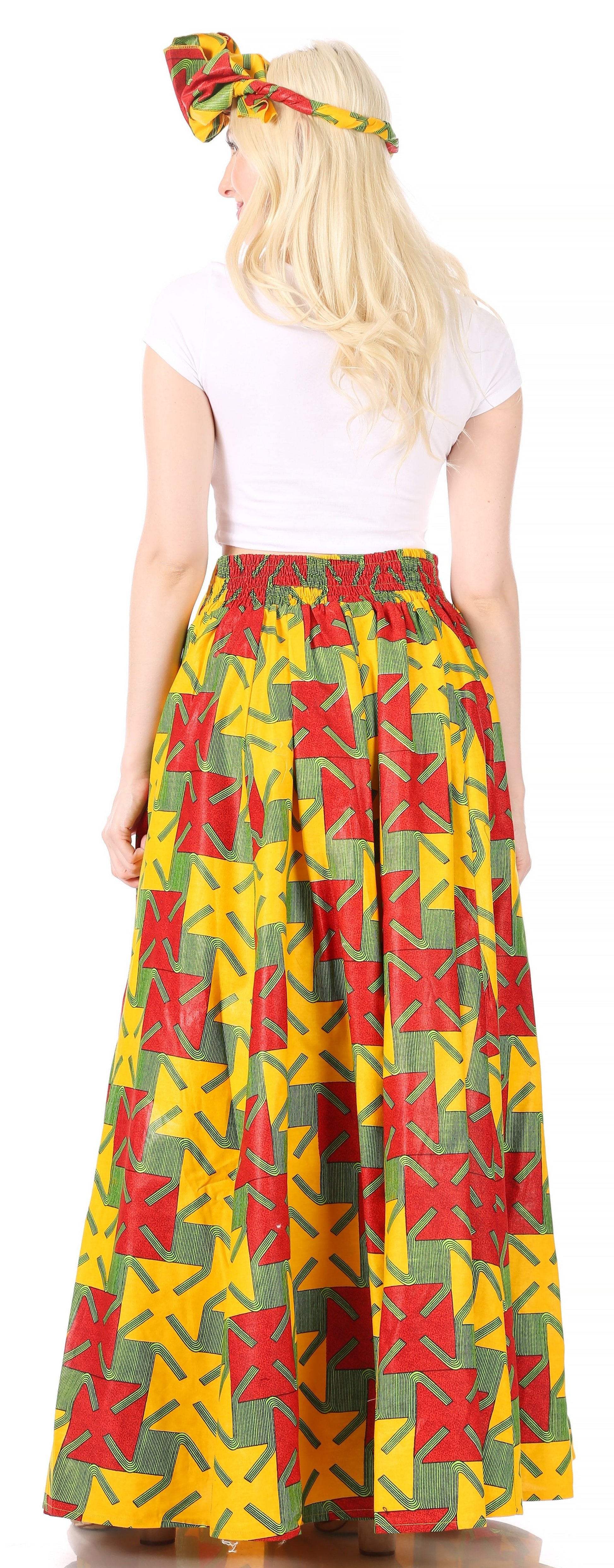 Sakkas Asma Convertible Traditional Wax Print Adjustable Strap Maxi Skirt | Dress - Concordia Style Boutique