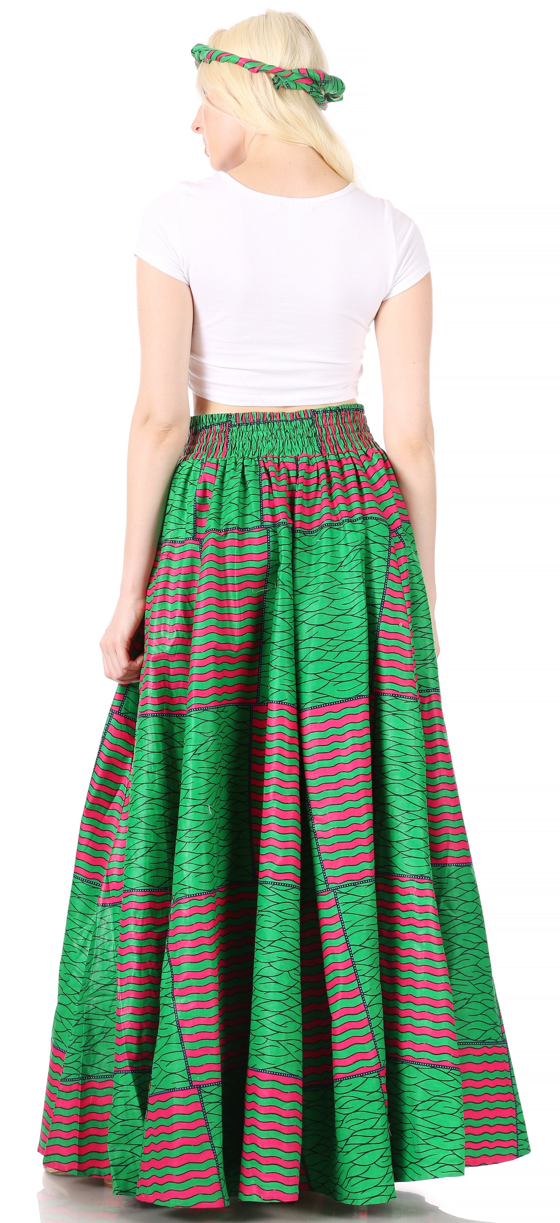 Sakkas Asma Convertible Traditional Wax Print Adjustable Strap Maxi Skirt | Dress - Concordia Style Boutique
