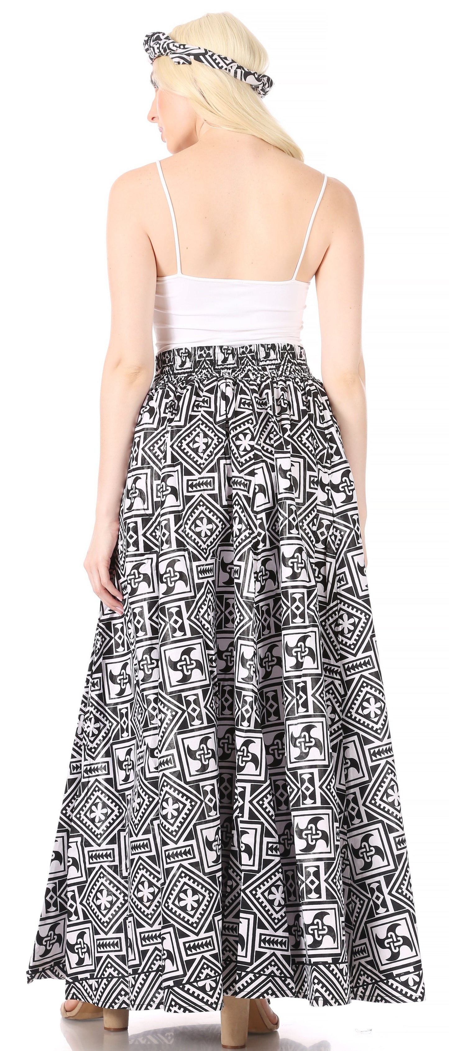 Sakkas Asma Convertible Traditional Wax Print Adjustable Strap Maxi Skirt | Dress - Concordia Style Boutique