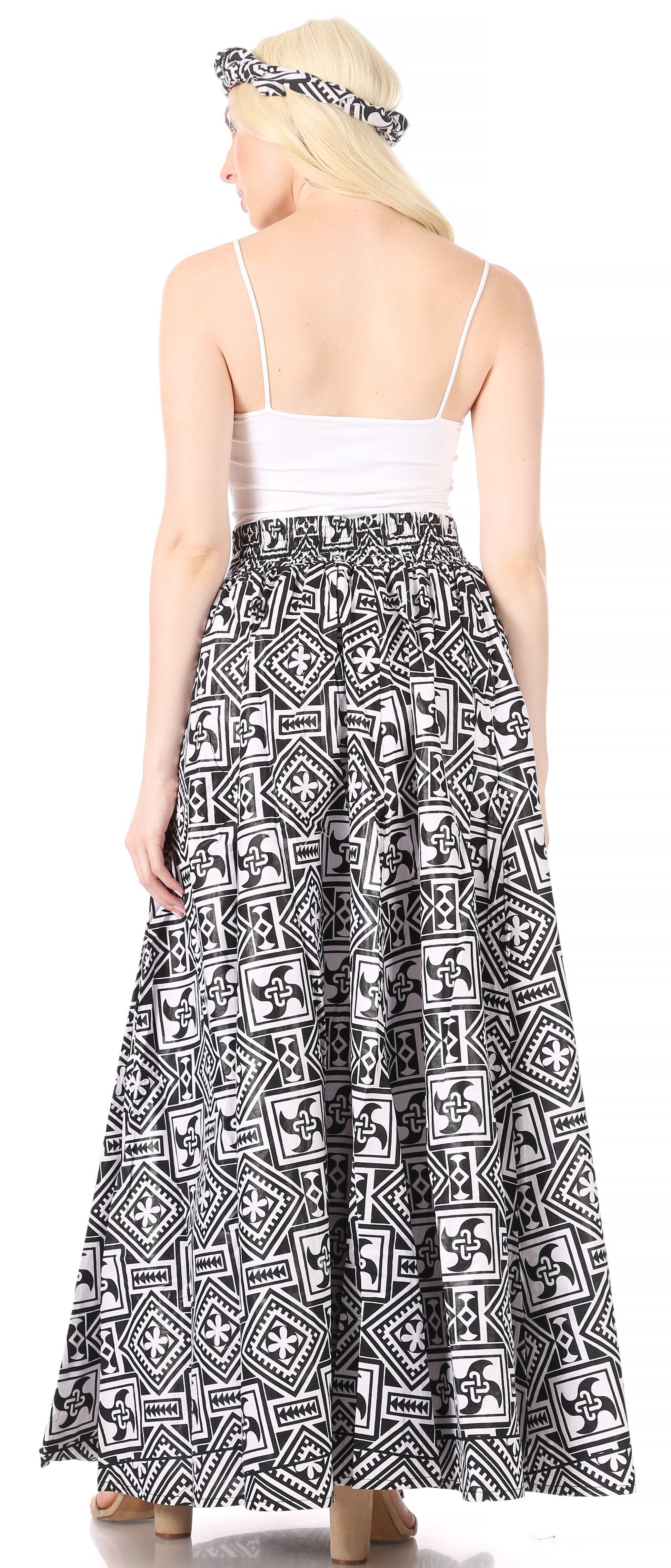 Sakkas Asma Convertible Traditional Wax Print Adjustable Strap Maxi Skirt | Dress - Concordia Style Boutique