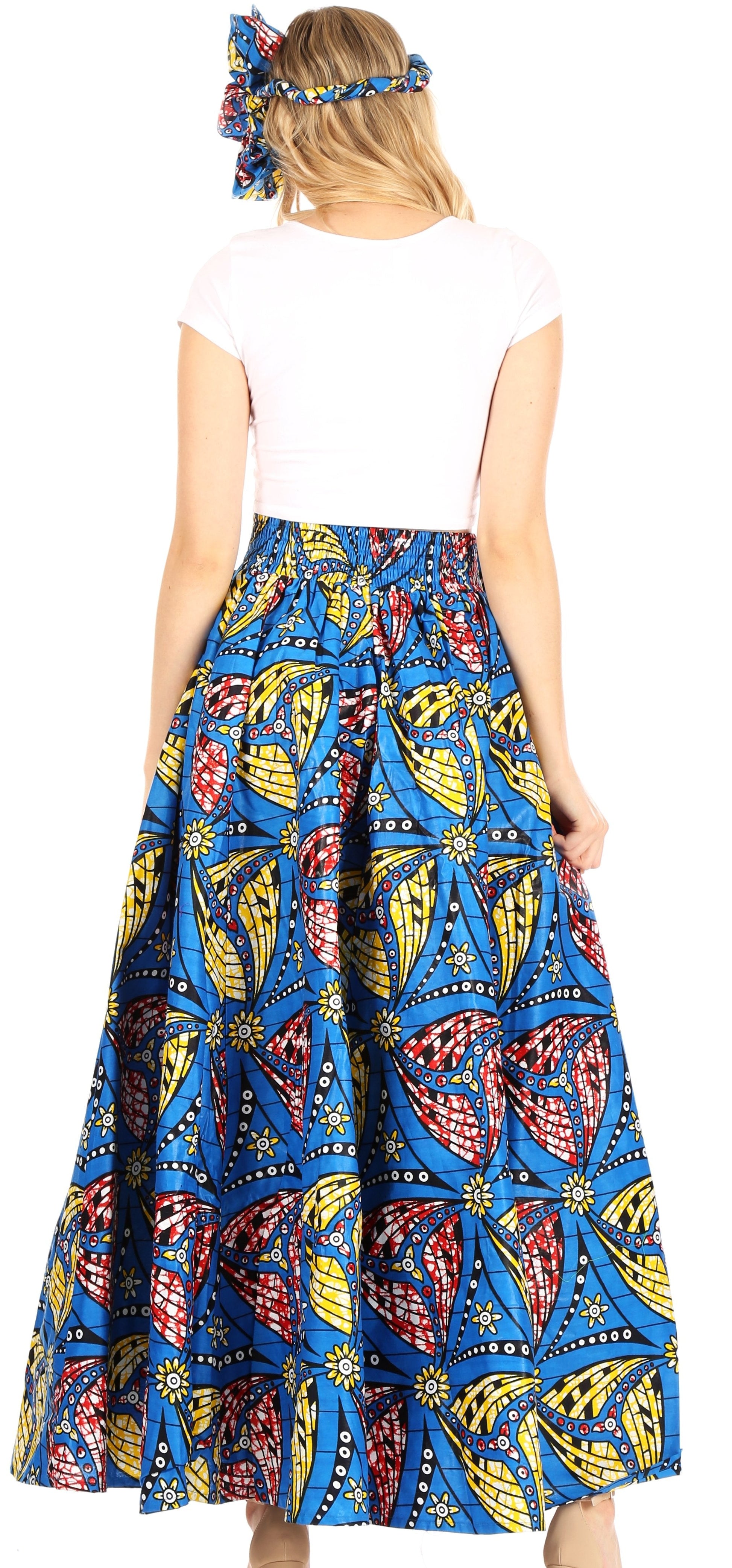 Sakkas Asma Convertible Traditional Wax Print Adjustable Strap Maxi Skirt | Dress - Concordia Style Boutique