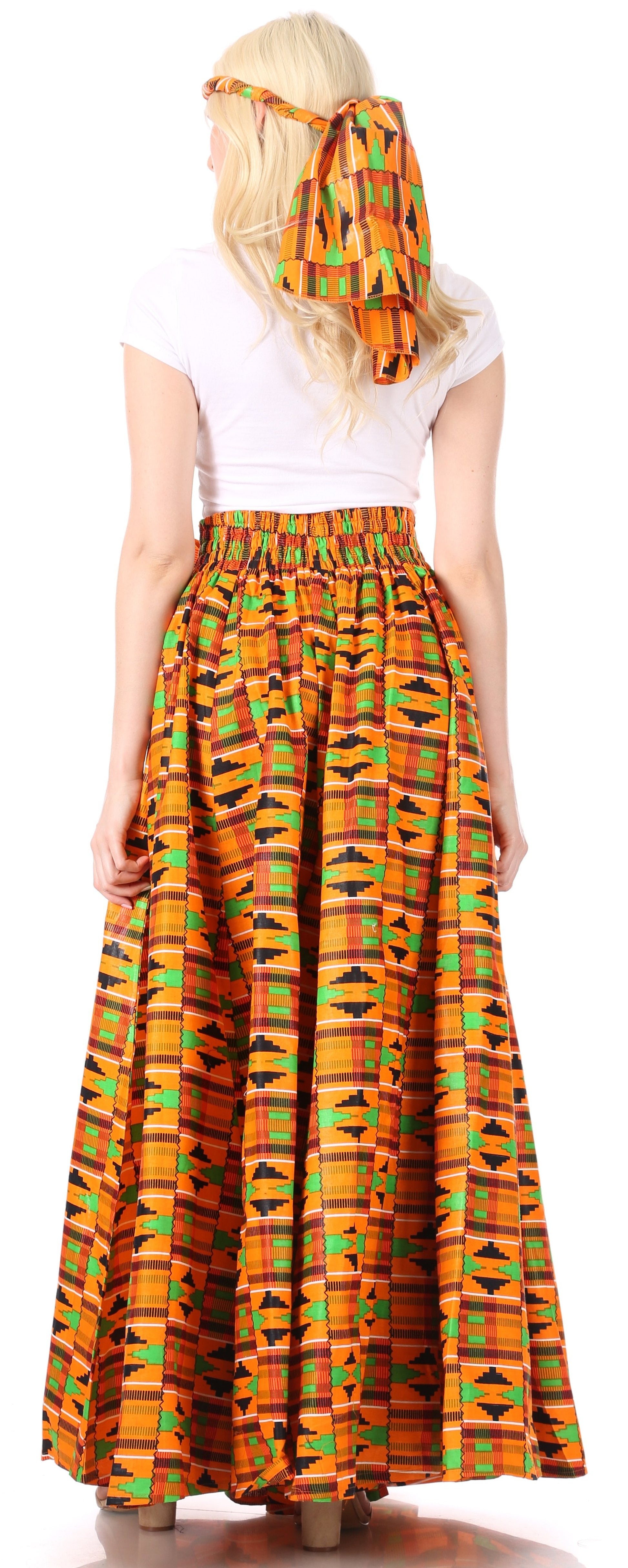Sakkas Asma Convertible Traditional Wax Print Adjustable Strap Maxi Skirt | Dress - Concordia Style Boutique
