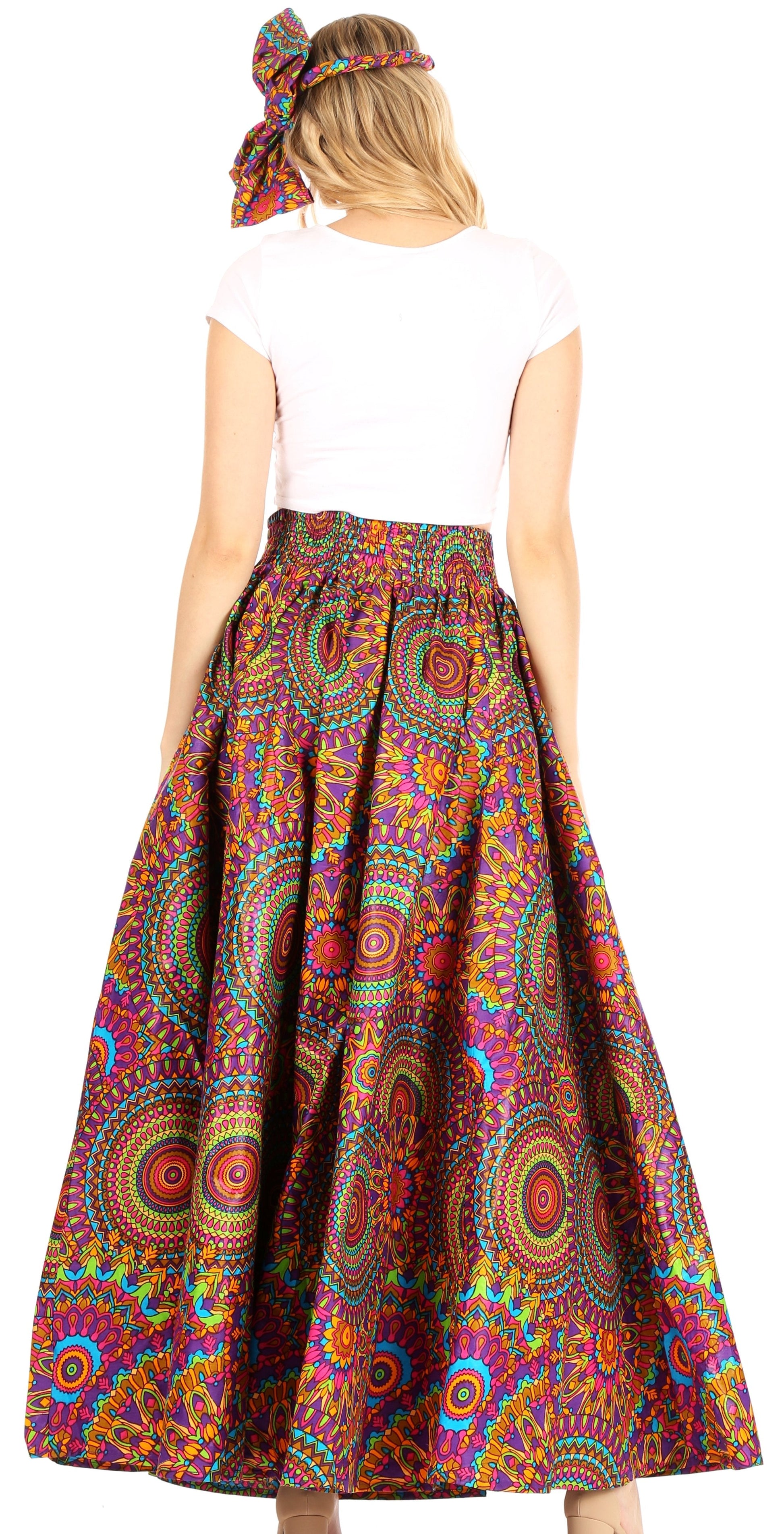 Sakkas Asma Convertible Traditional Wax Print Adjustable Strap Maxi Skirt | Dress - Concordia Style Boutique