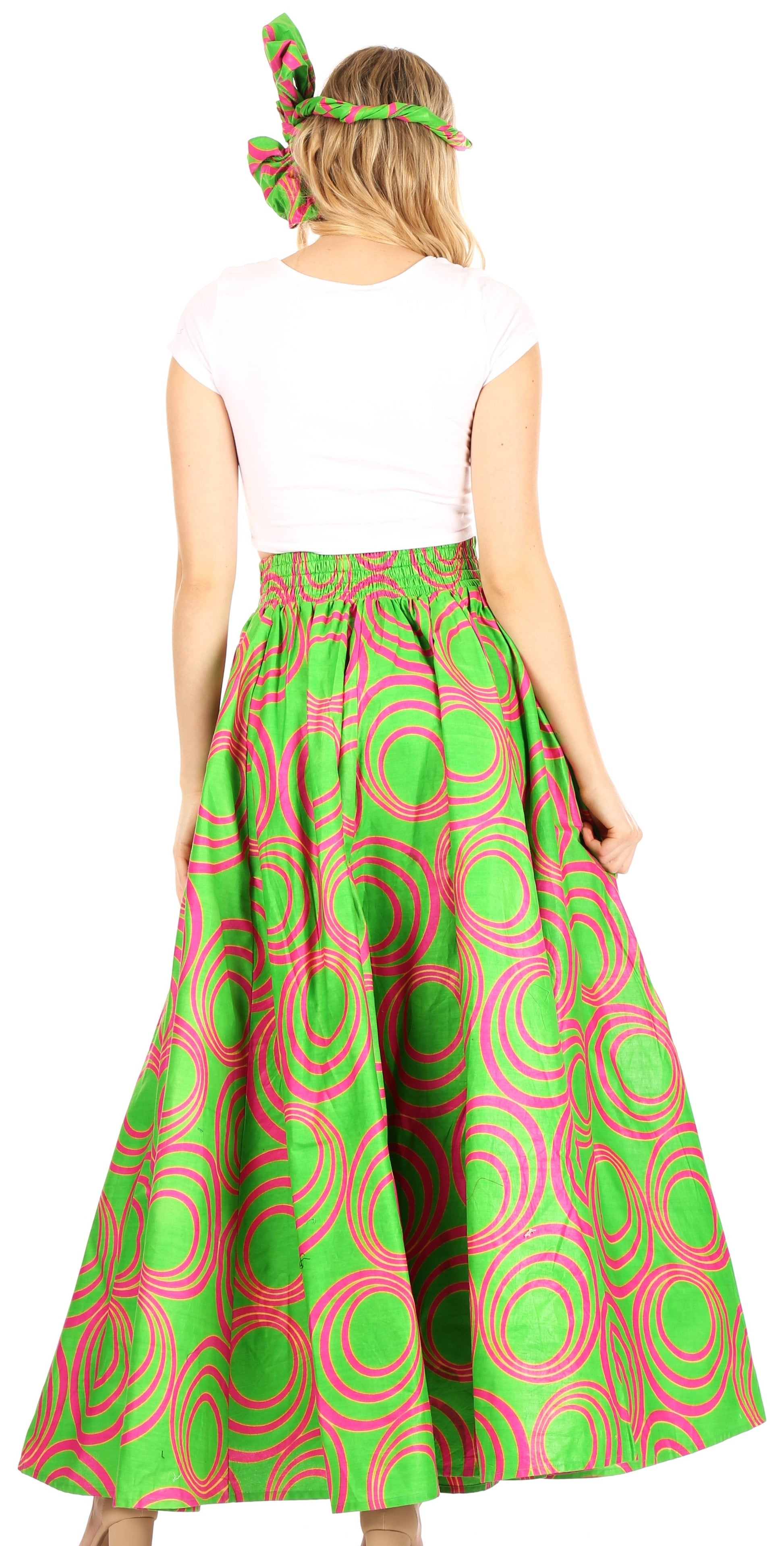 Sakkas Asma Convertible Traditional Wax Print Adjustable Strap Maxi Skirt | Dress - Concordia Style Boutique