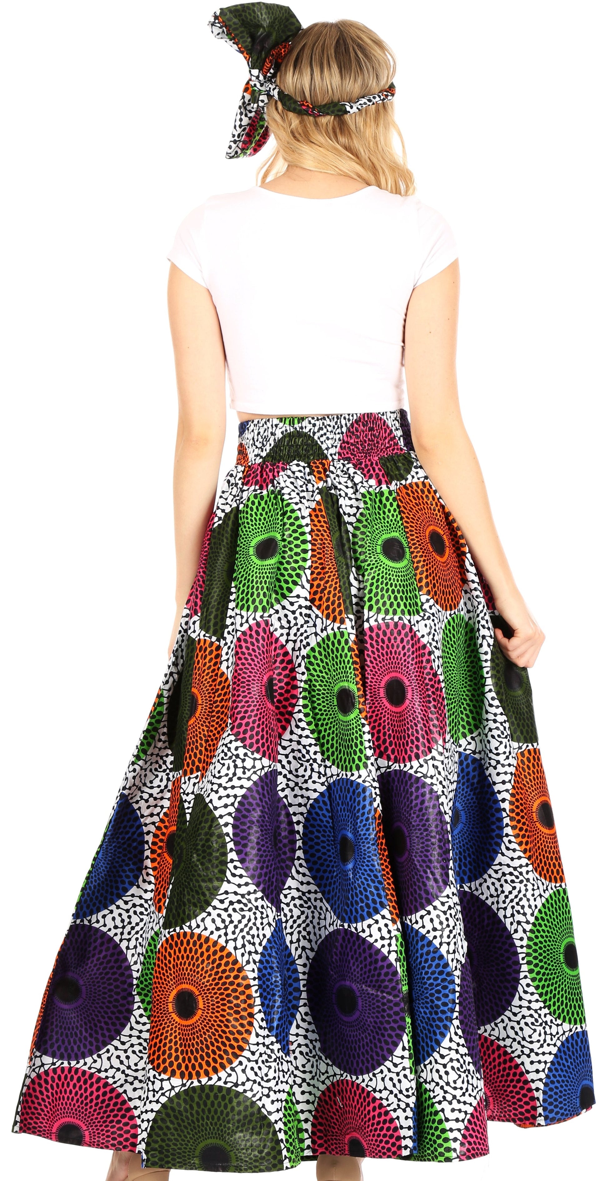 Sakkas Asma Convertible Traditional Wax Print Adjustable Strap Maxi Skirt | Dress - Concordia Style Boutique
