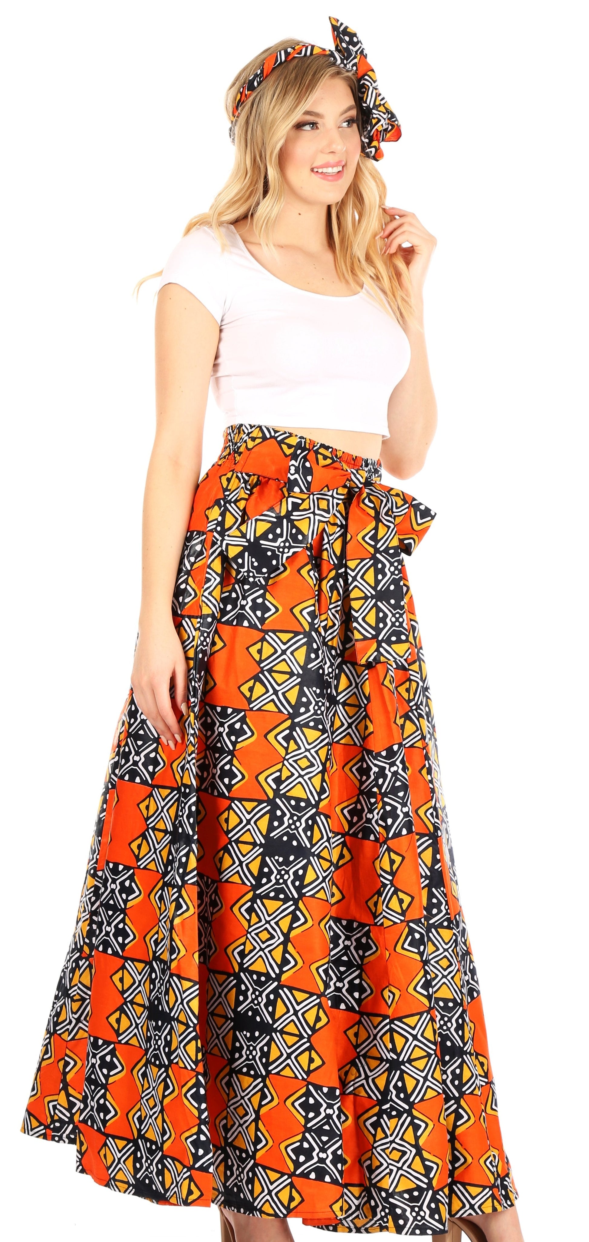 Sakkas Asma Convertible Traditional Wax Print Adjustable Strap Maxi Skirt | Dress - Concordia Style Boutique