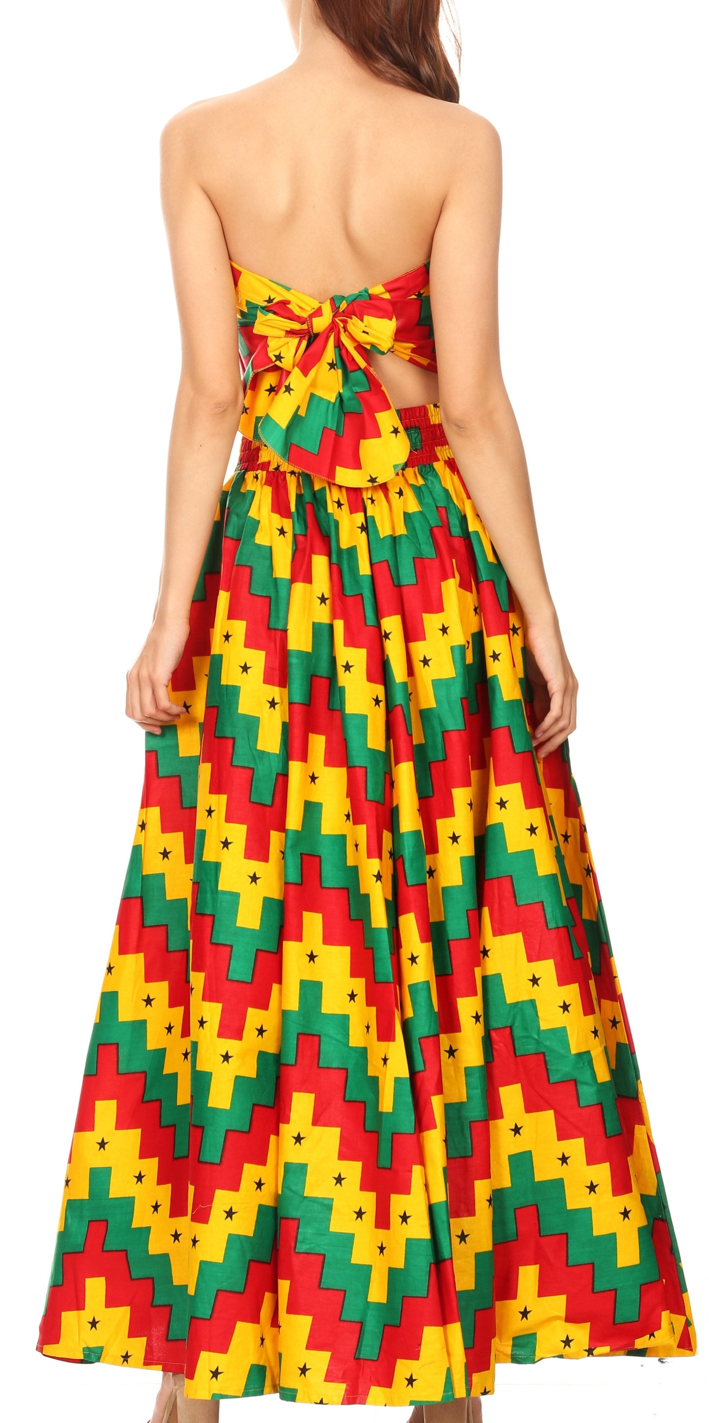 Sakkas Asma Convertible Traditional Wax Print Adjustable Strap Maxi Skirt | Dress - Concordia Style Boutique