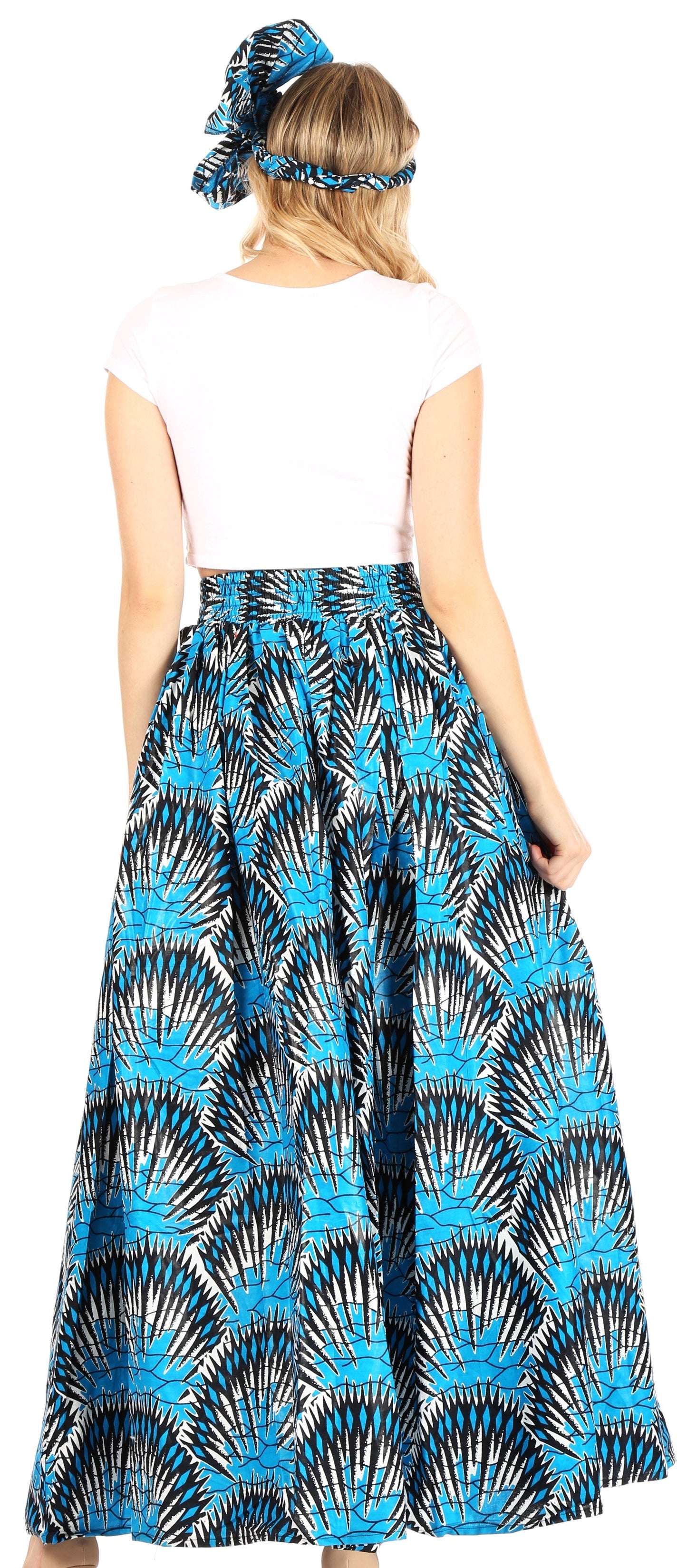Sakkas Asma Convertible Traditional Wax Print Adjustable Strap Maxi Skirt | Dress - Concordia Style Boutique