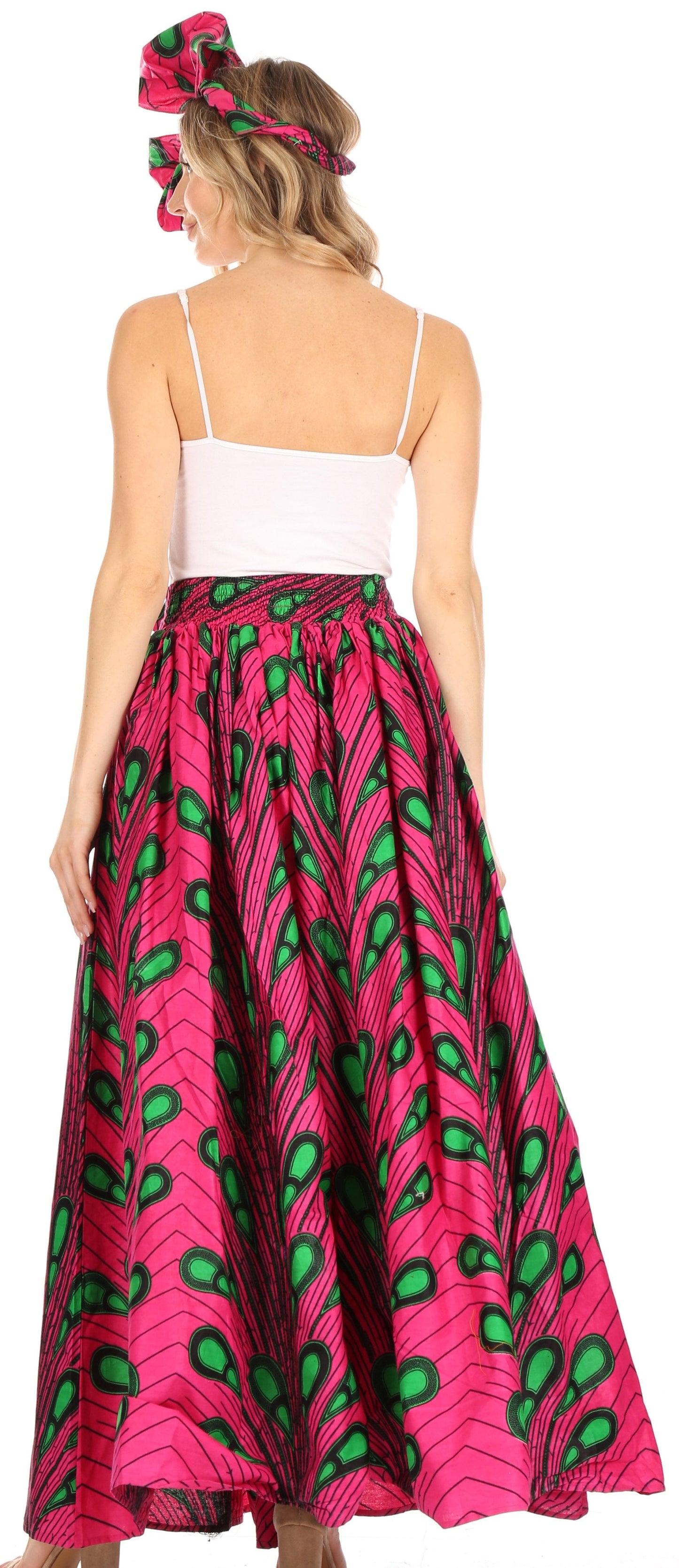 Sakkas Asma Convertible Traditional Wax Print Adjustable Strap Maxi Skirt | Dress - Concordia Style Boutique
