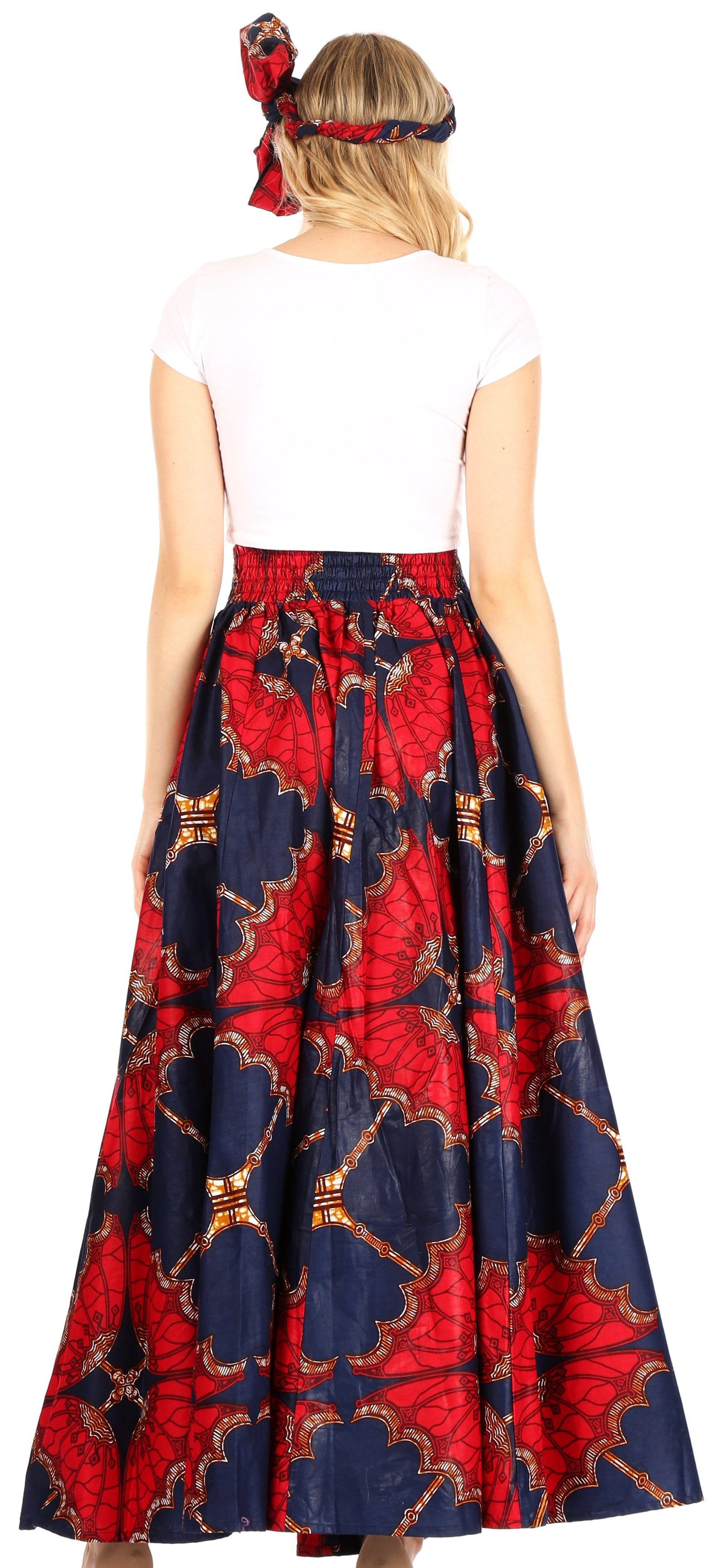 Sakkas Asma Convertible Traditional Wax Print Adjustable Strap Maxi Skirt | Dress - Concordia Style Boutique