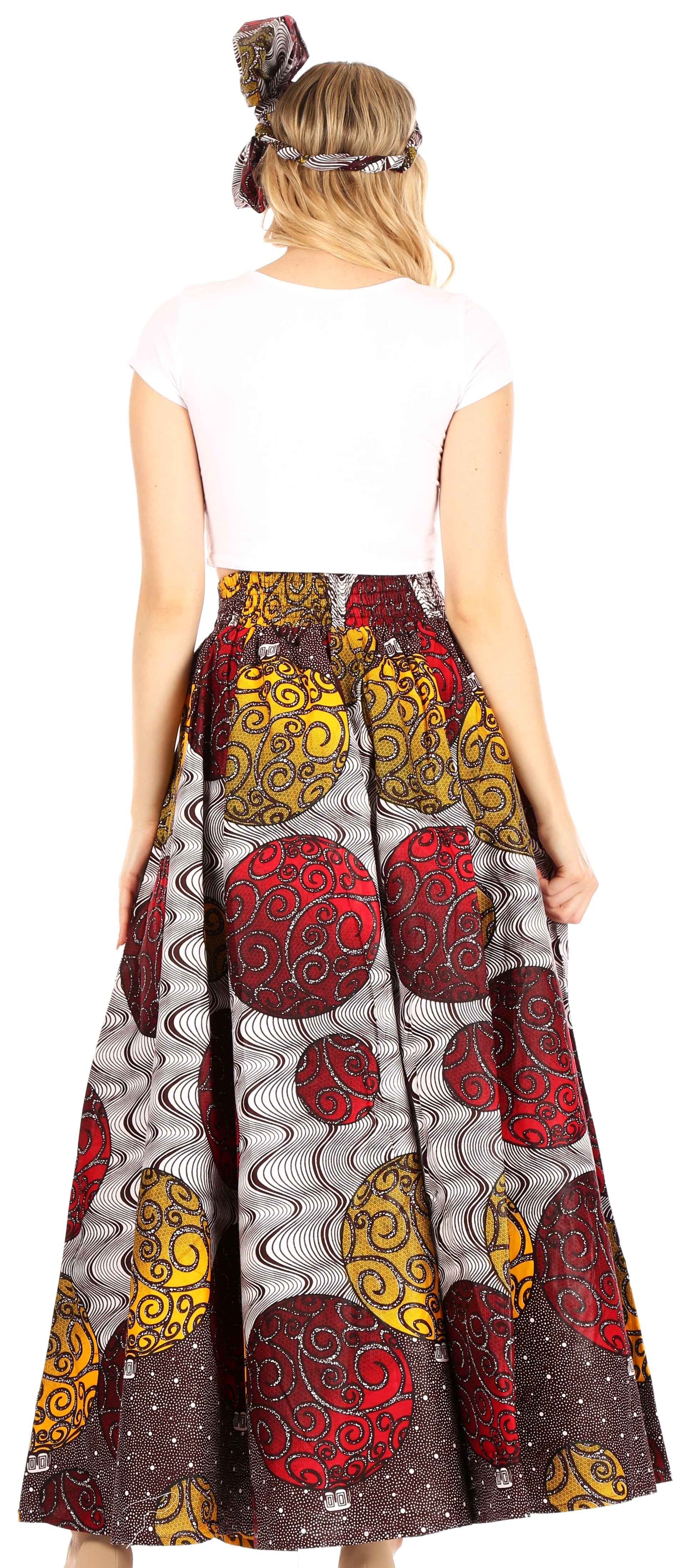 Sakkas Asma Convertible Traditional Wax Print Adjustable Strap Maxi Skirt | Dress - Concordia Style Boutique
