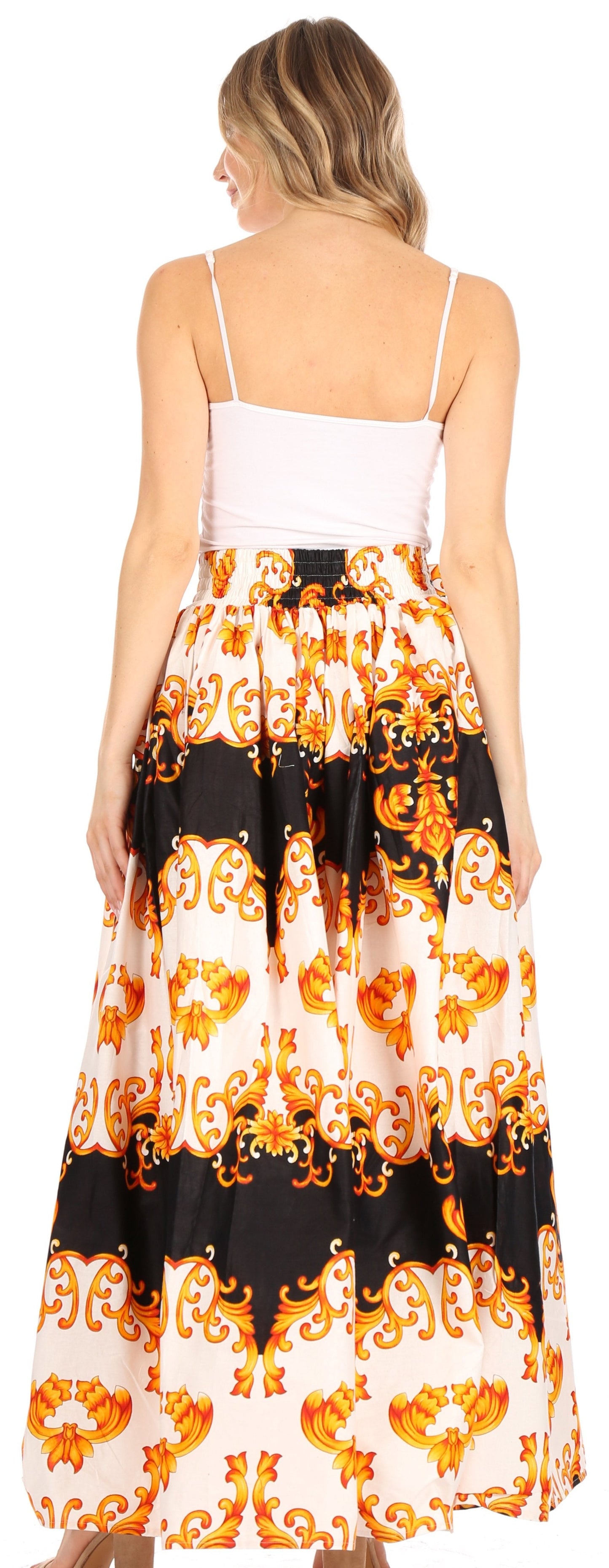 Sakkas Asma Convertible Traditional Wax Print Adjustable Strap Maxi Skirt | Dress - Concordia Style Boutique