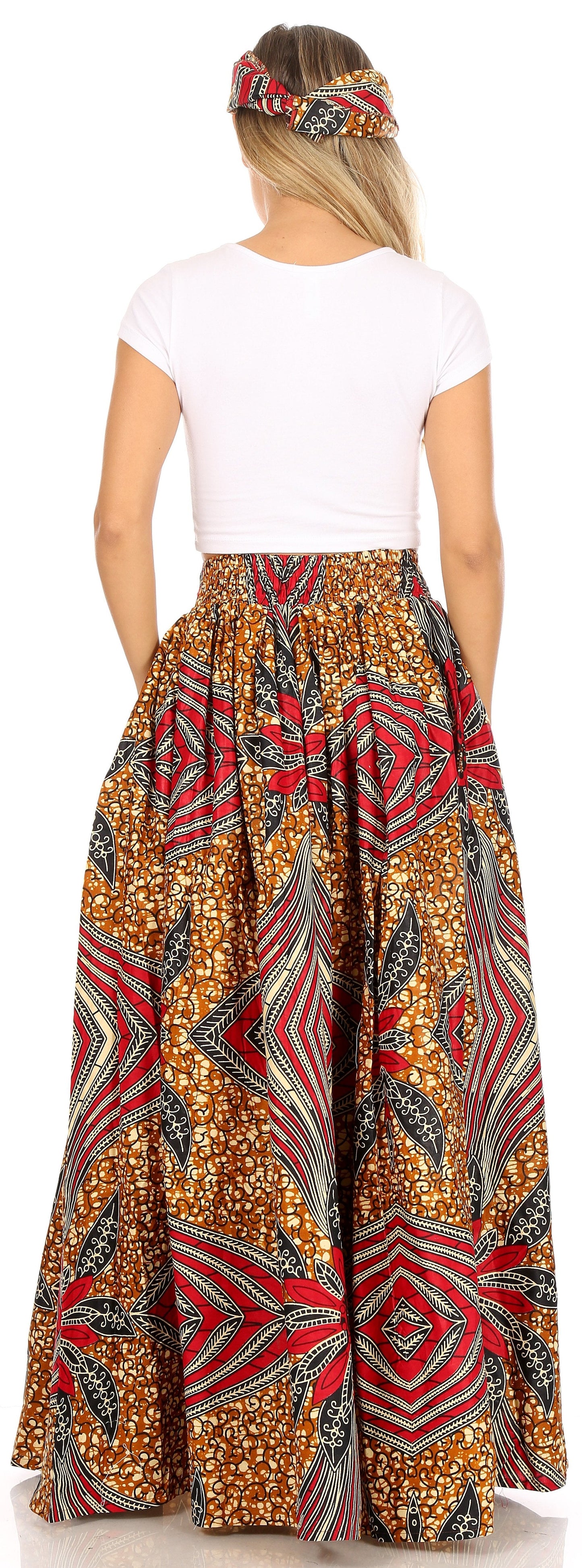 Sakkas Asma Convertible Traditional Wax Print Adjustable Strap Maxi Skirt | Dress - Concordia Style Boutique