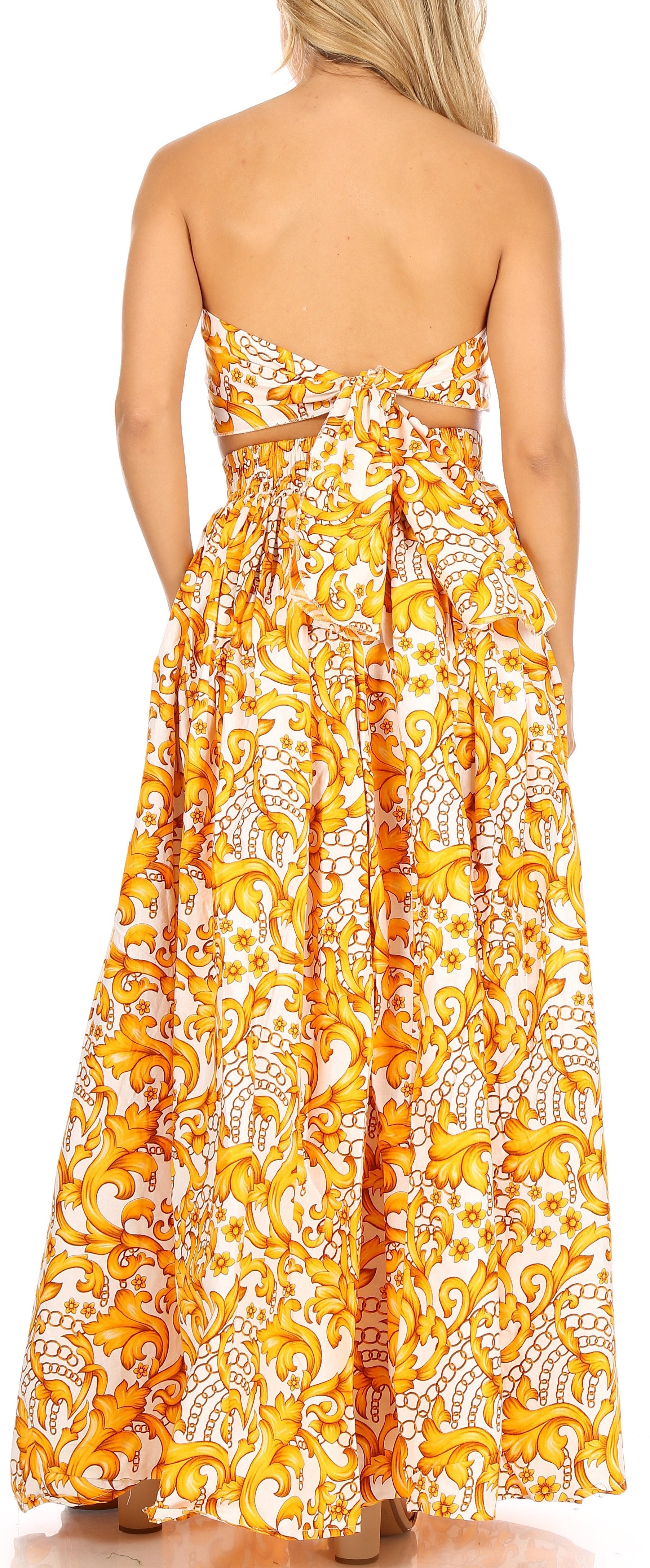 Sakkas Asma Convertible Traditional Wax Print Adjustable Strap Maxi Skirt | Dress - Concordia Style Boutique